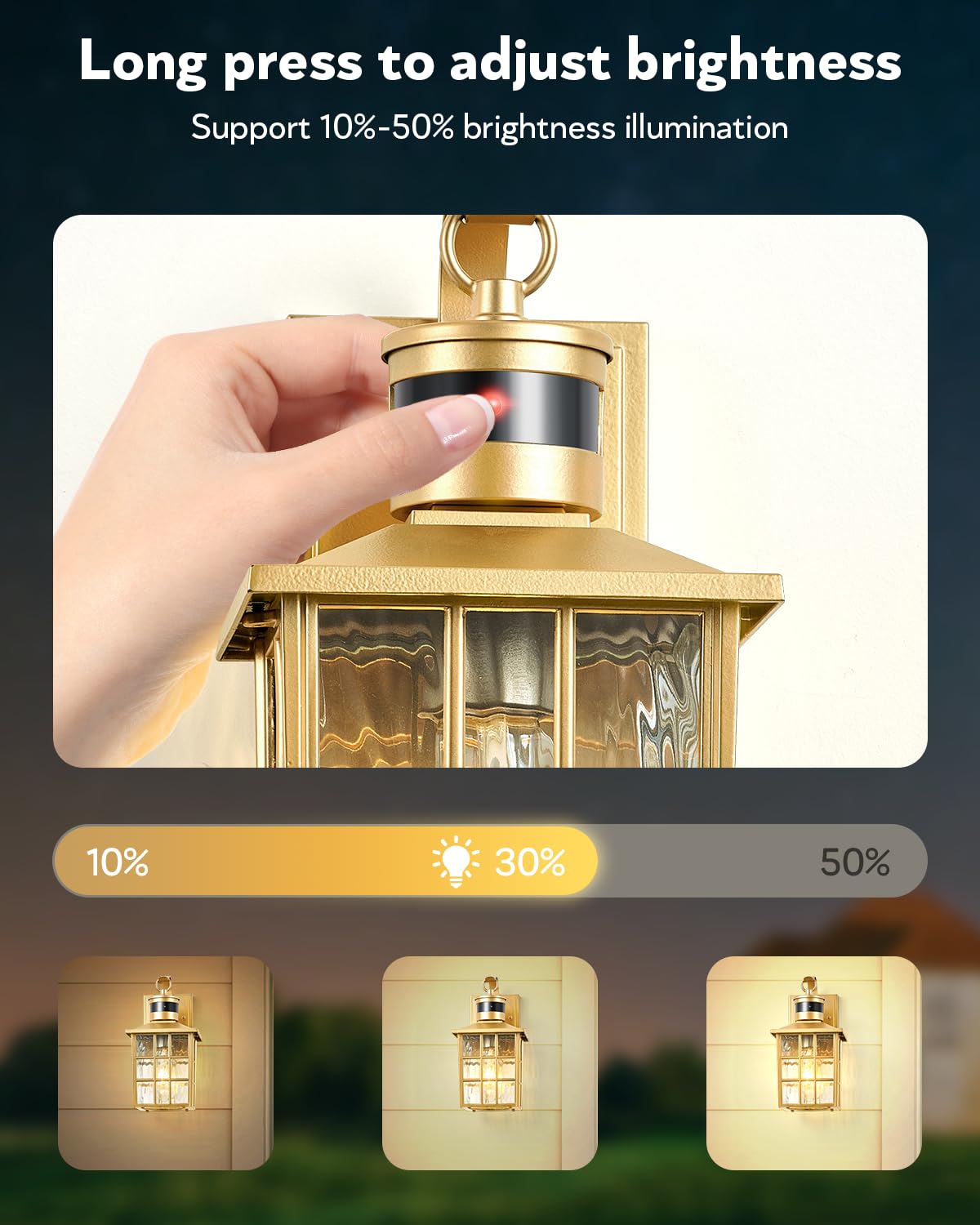 Vianis Porch Lights Outdoor, Gold Outdoor Garage Lights Wall Mount, Modern Outside Motion Sensor Lights For House, Exterior Lant