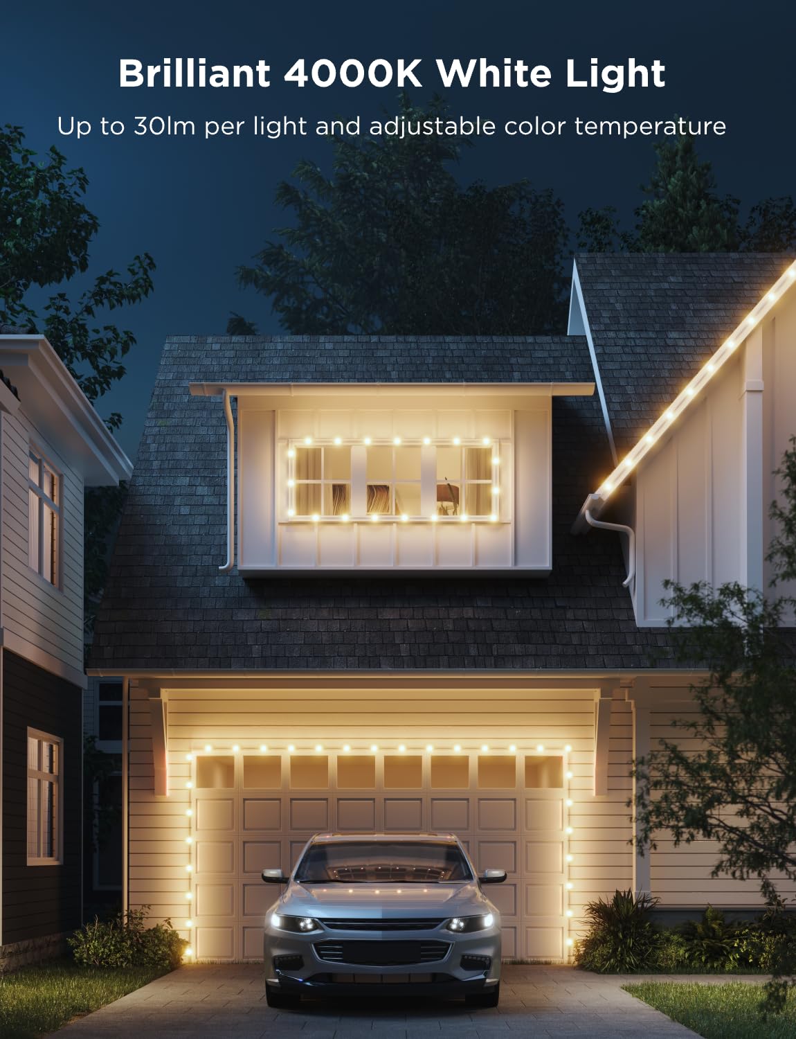 Govee 100FT Outdoor LED Strip Lights, RGBIC, IP65 Waterproof, 65 Scene Modes, Works with Alexa & Google