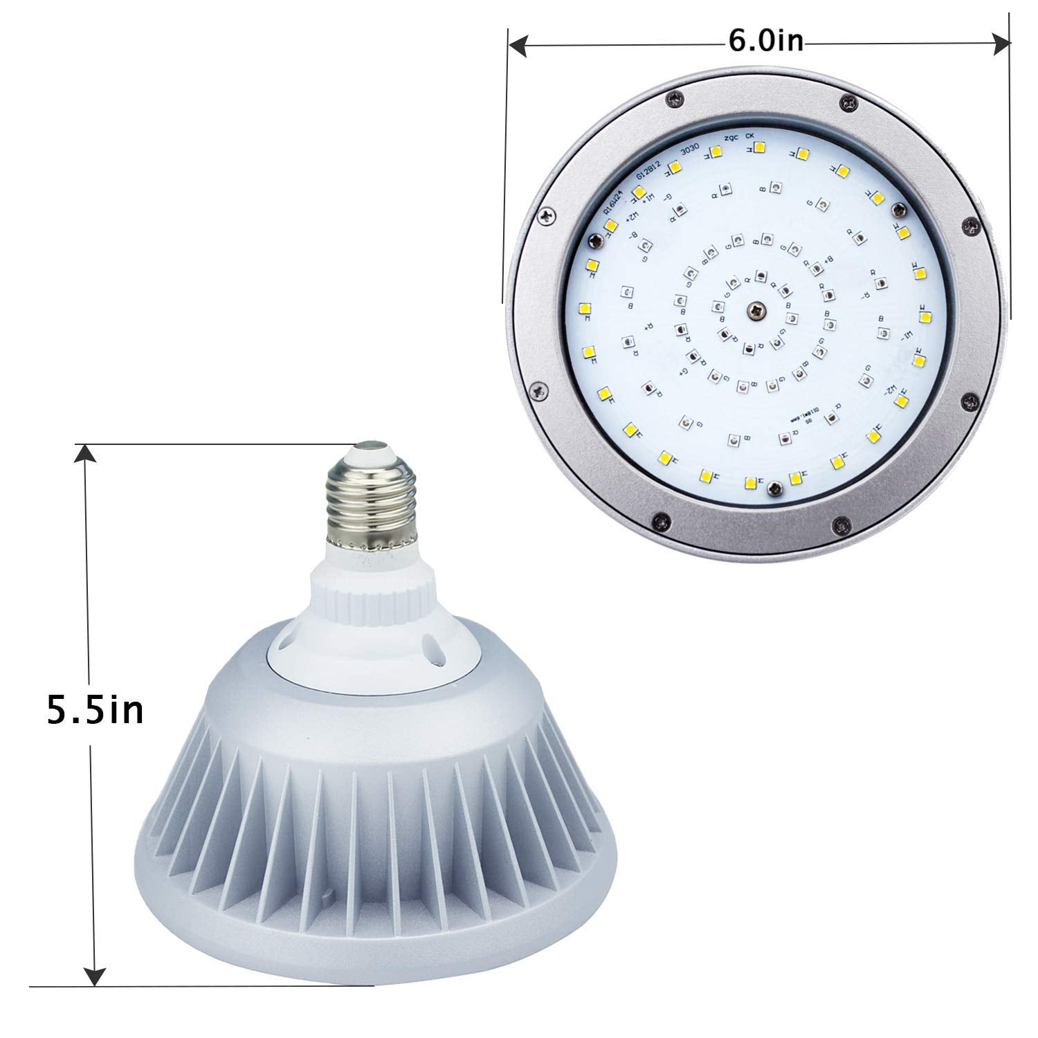 WYZM Waterproof 120V 40W RGBW LED Pool Light Bulb for Inground Pools, Aluminum, Red, Fits Pentair & Hayward Fixtures