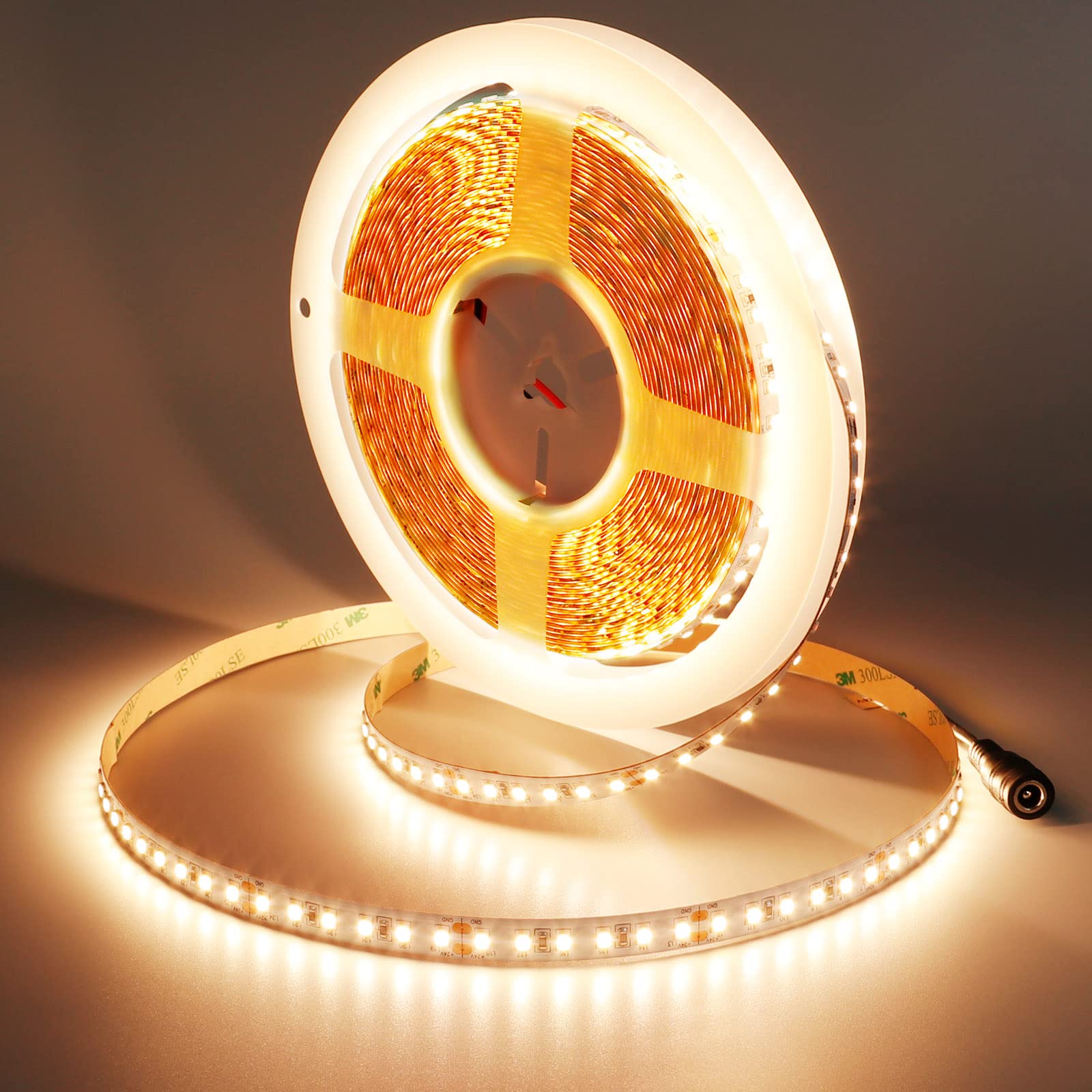 JOYLIT 24V LED Strip Lights, 32.8ft, 3000K Warm White, SMD 2835, Dimmable, 1200 LEDs, Model S28