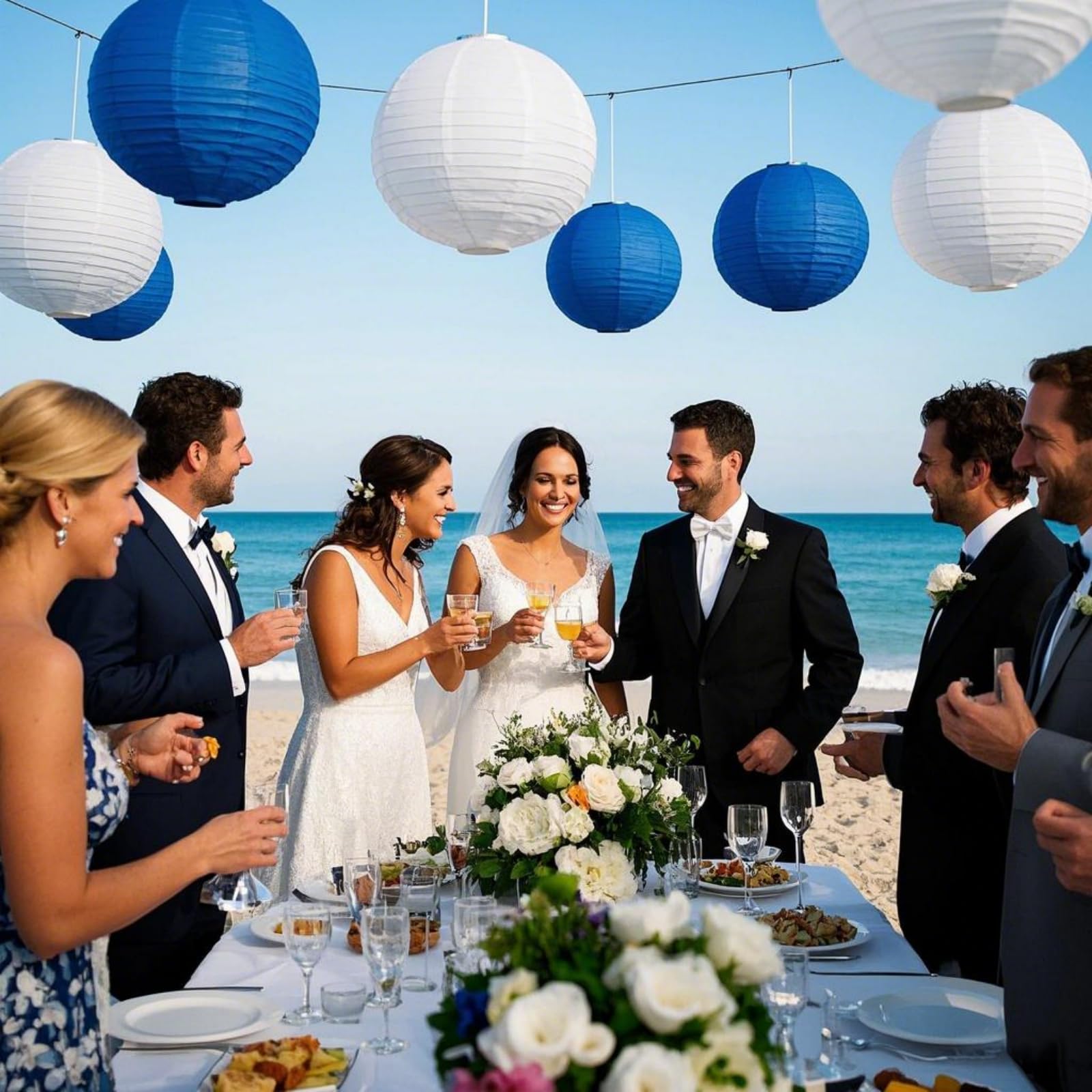 Lihao Blue Paper Lanterns For Graduation Decorations Classroom Graduation Party Graduation Cap Weddings Birthdays 10Pcs