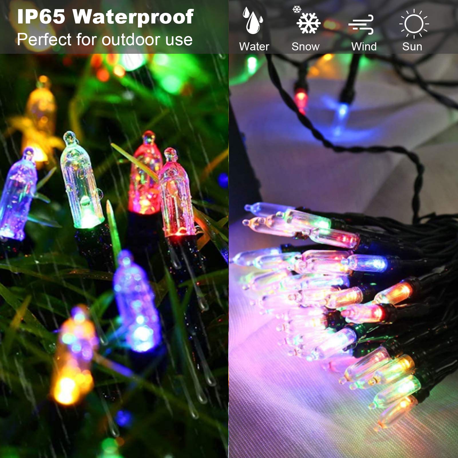 Koxly 18Ft Battery Operated String Lights,Outdoor String Lights Christmas Lights 50 Led String Lights With Remote Timer Waterproof For Indoor Outdoor Garden Party Christmas Decoration, Multicolor