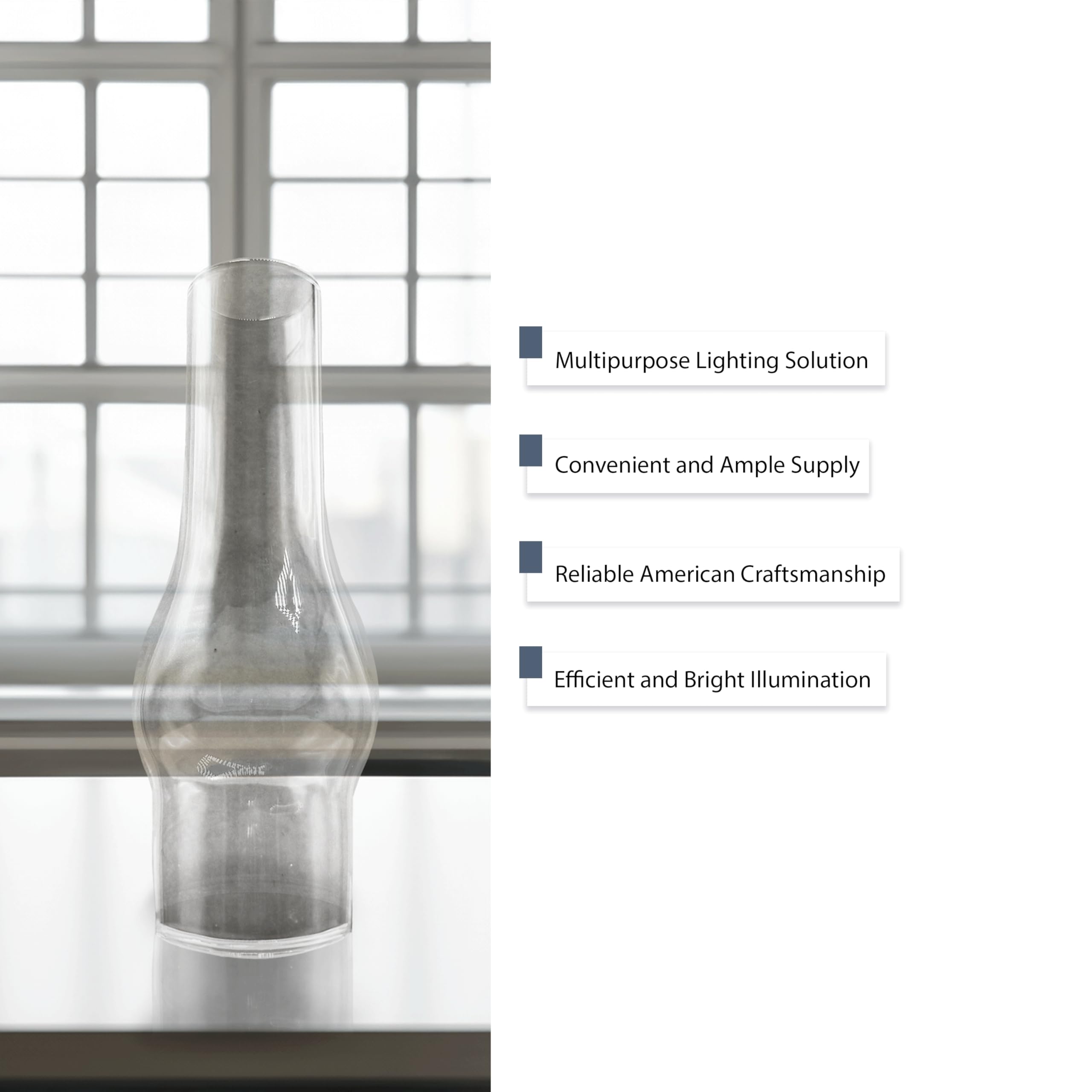 Light Of Mine 1.25&quot; X 4.25&quot; Oil Lamp Replacement Chimney - Clear Smooth Top Chimney For Japanese Burners (1 1/4&quot; X 4 1/2&quot;)