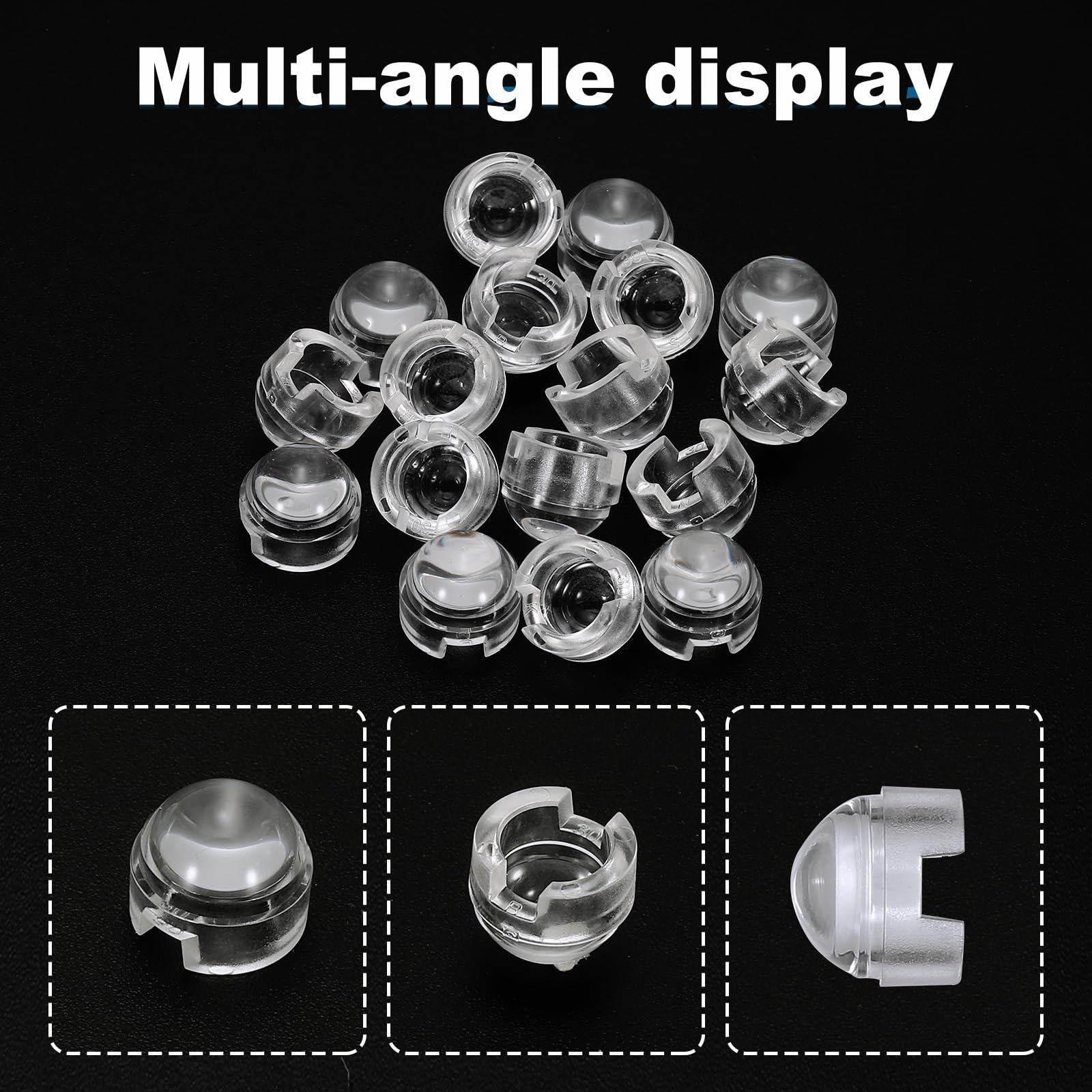 Patikil 12Mm Led Convex Lens, 36 Pack 30 Degree Beam Angle Pmma Acrylic Led Optical Convex Condenser Lens For 1W 3W Led Lamp Bea