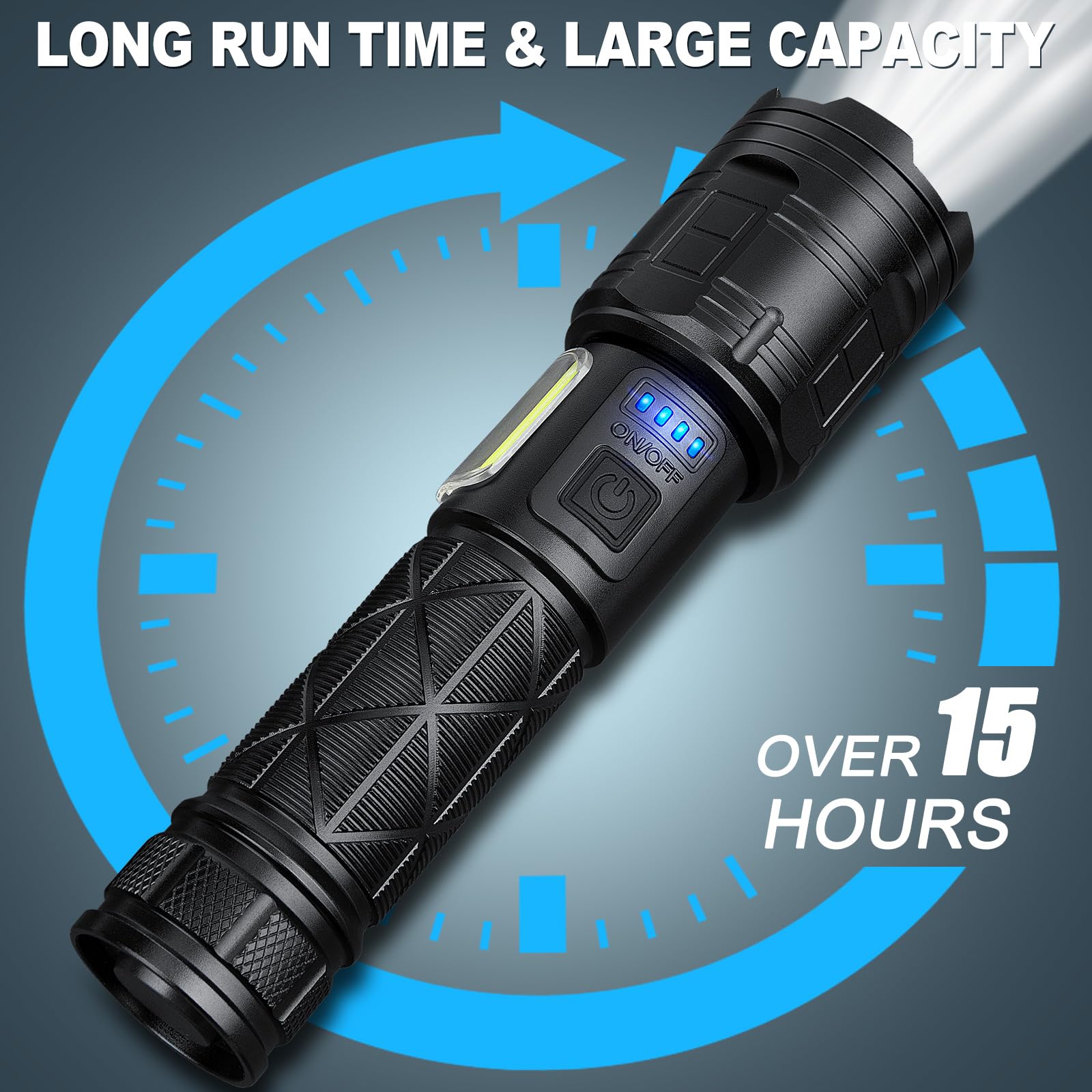 Cinlinso Rechargeable Led Flashlights 990000 High Lumens 2 Pack, Super Bright Flash Light With 7 Modes, Ipx7 Waterproof, Powered
