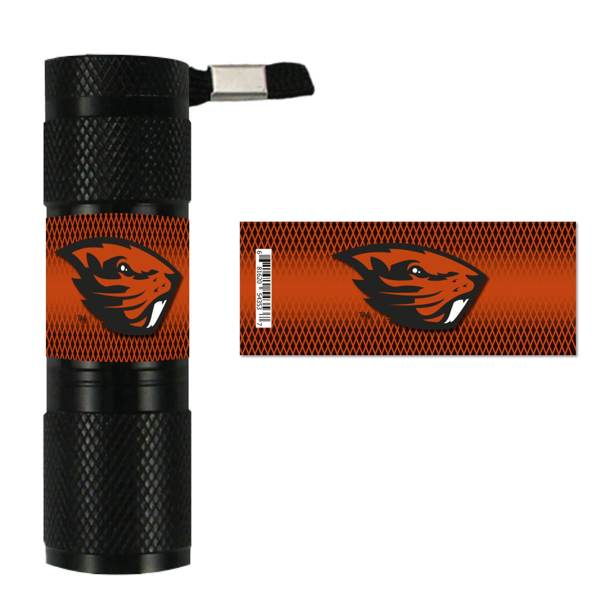 FANMATS LED Pocket Flashlight, 3.5in x 1in, Aluminum, Black, Model 62393