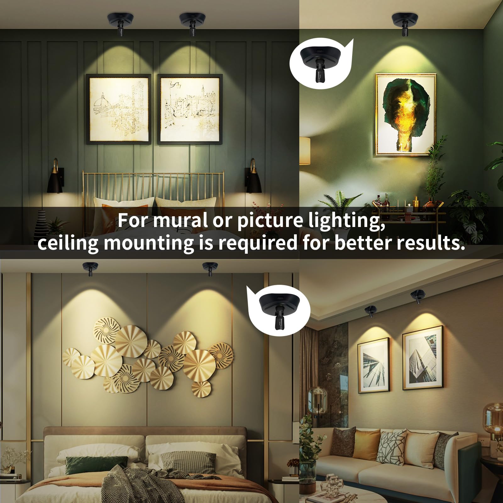 Leastyle Led Wireless Spotlights With Remote Rechargeable Up Lights Indoor With 3000K/4000K/6000K Battery Operated Spot Lights W