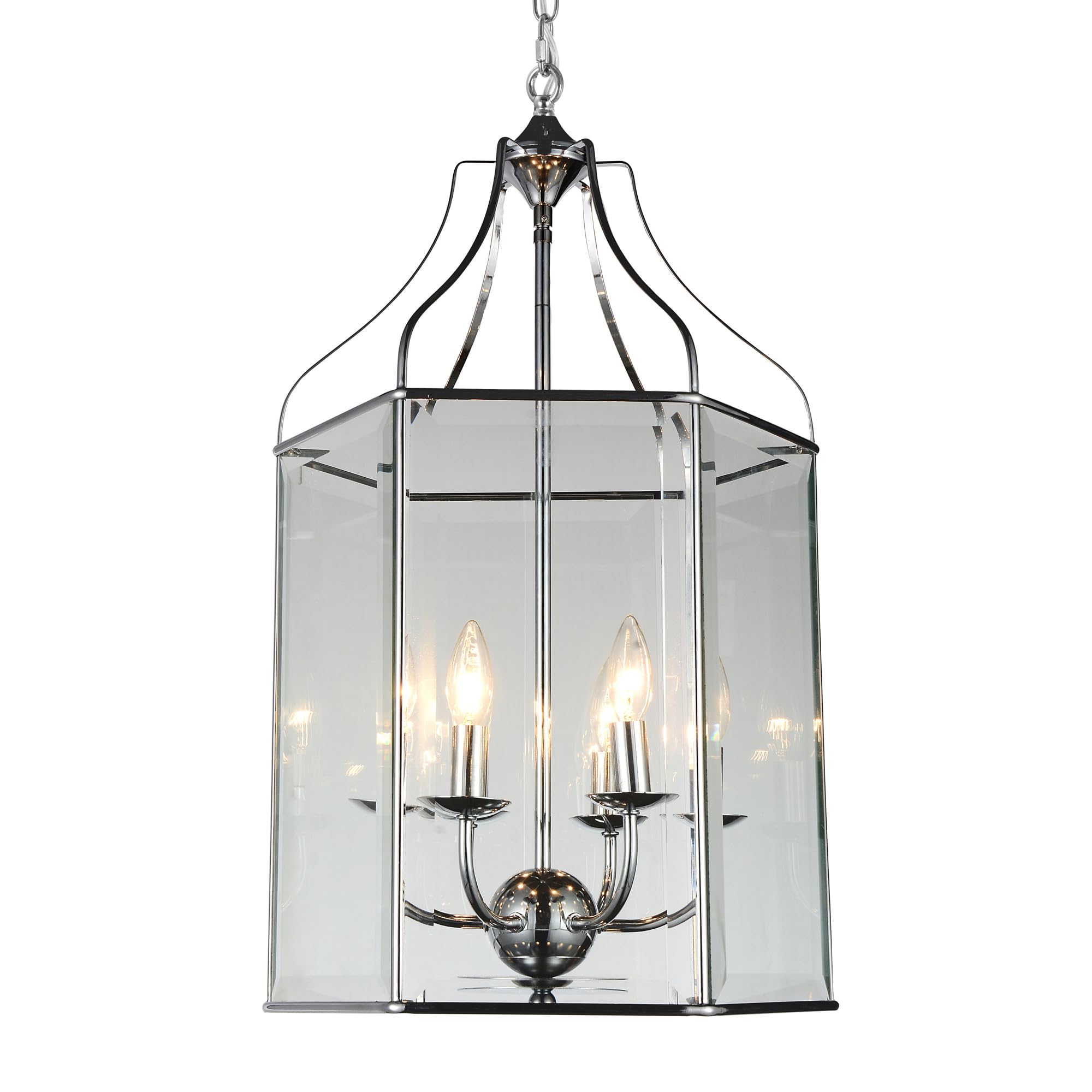 CWI Lighting Maury 6 Light Up Contemporary Metal Chandelier in Chrome