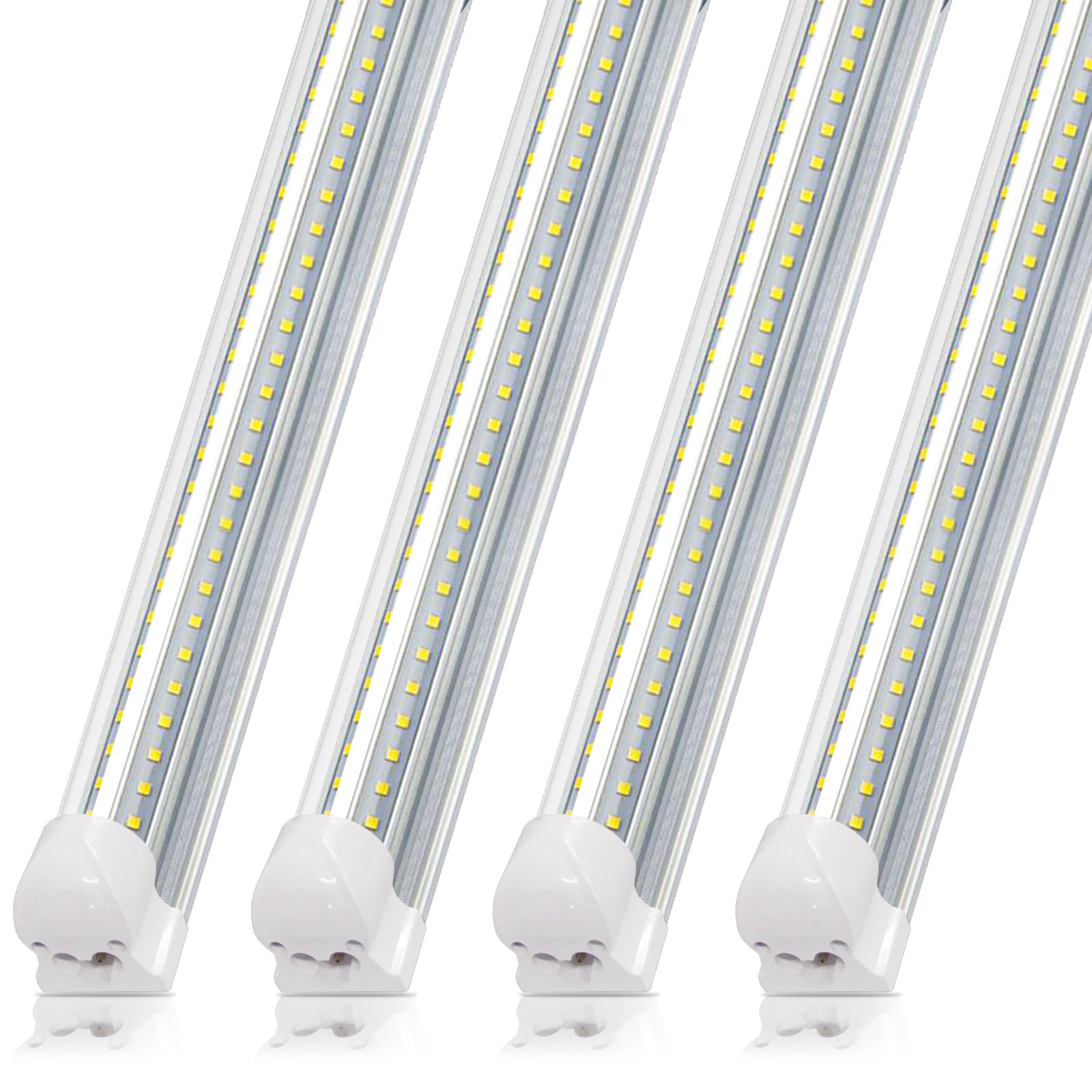 SZSKYING (25 Pack 8FT LED Shop Lights,T8 LED Bulbs Daylight White,72W 7200LM 6500K,High Output Clear Cover,Integrated,8 LED Ligh