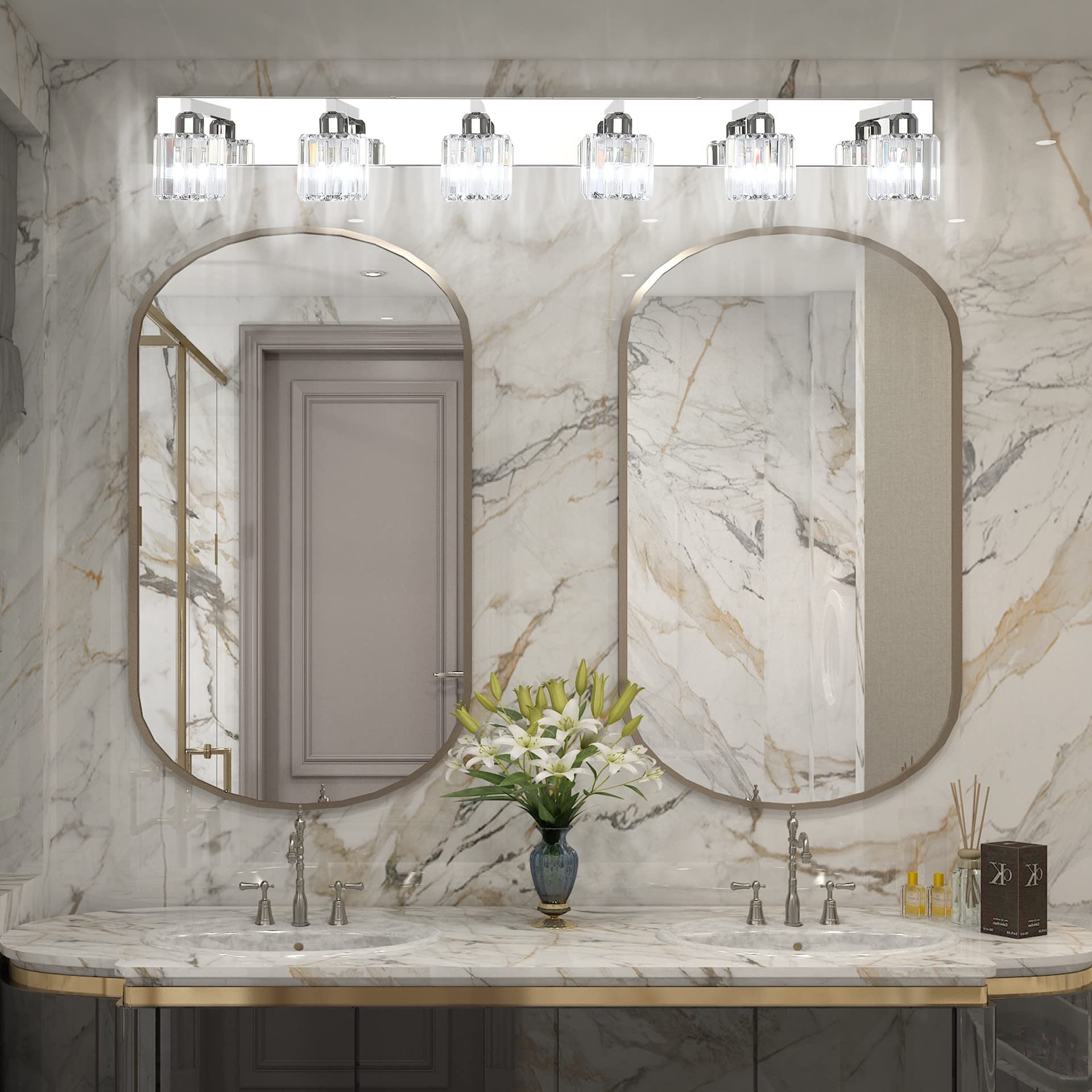 Aipsun Bathroom Vanity Light 6 Lights Chrome Aluminum 49 inch Model 8460