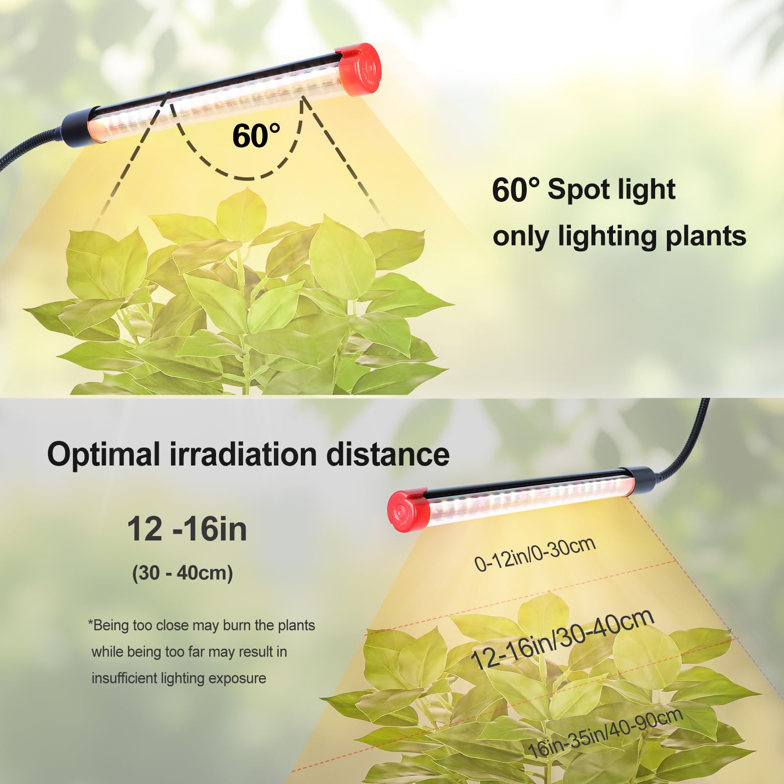 4-Head Desk Grow Lights For Indoor Plants  Seed Starting  Bonsai  Succulent  Cactus With Timer  36W Table Top Led Plant Growing Lamps  Enough High-Intensity Like Sun  Best Gift For Plants Lover