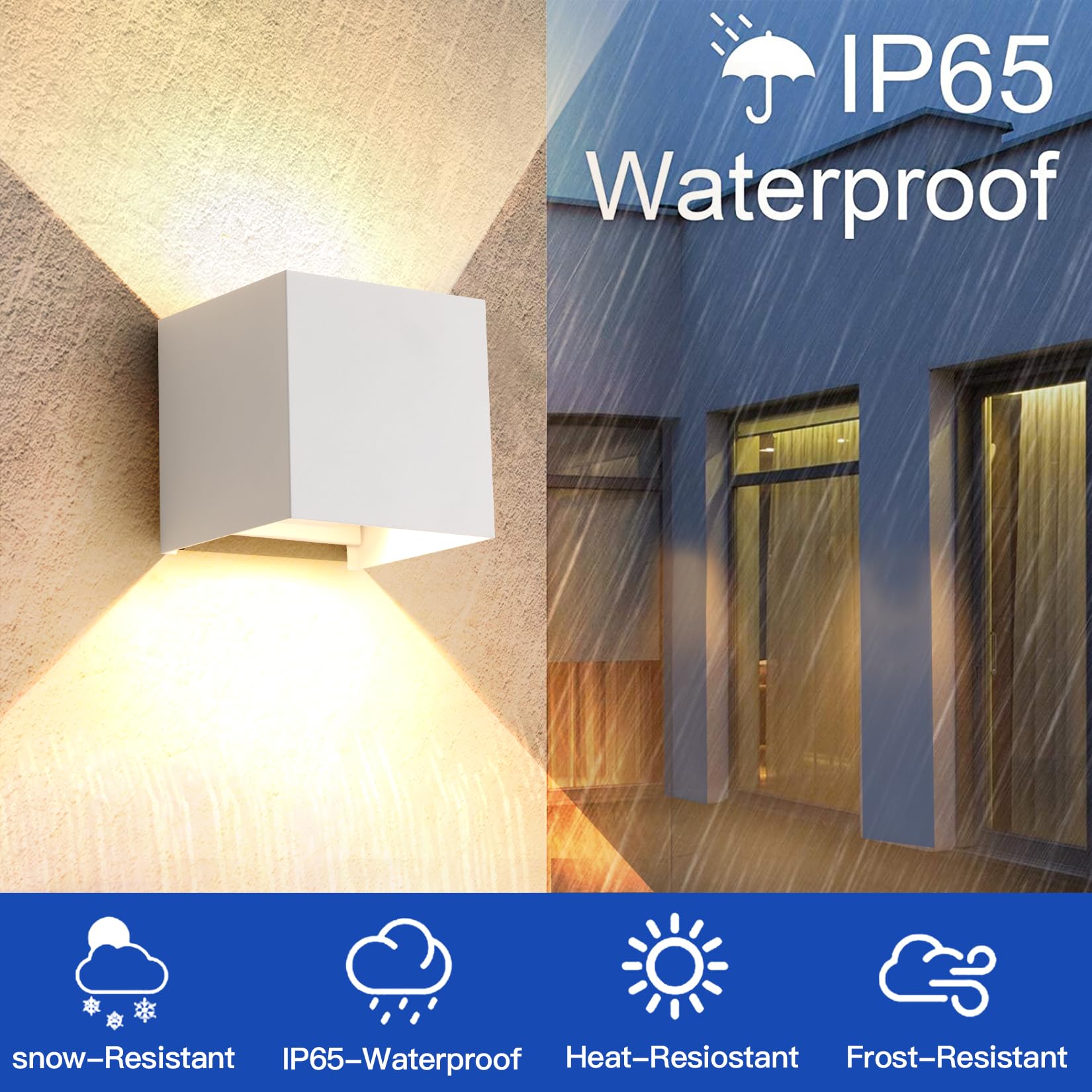 4 Pack Led 20W Outdoor Wall Lights Exterior/Interior 3 Colors Adjustable Wall Sconce Up And Down Light Porch Lights Ip65 Waterpr