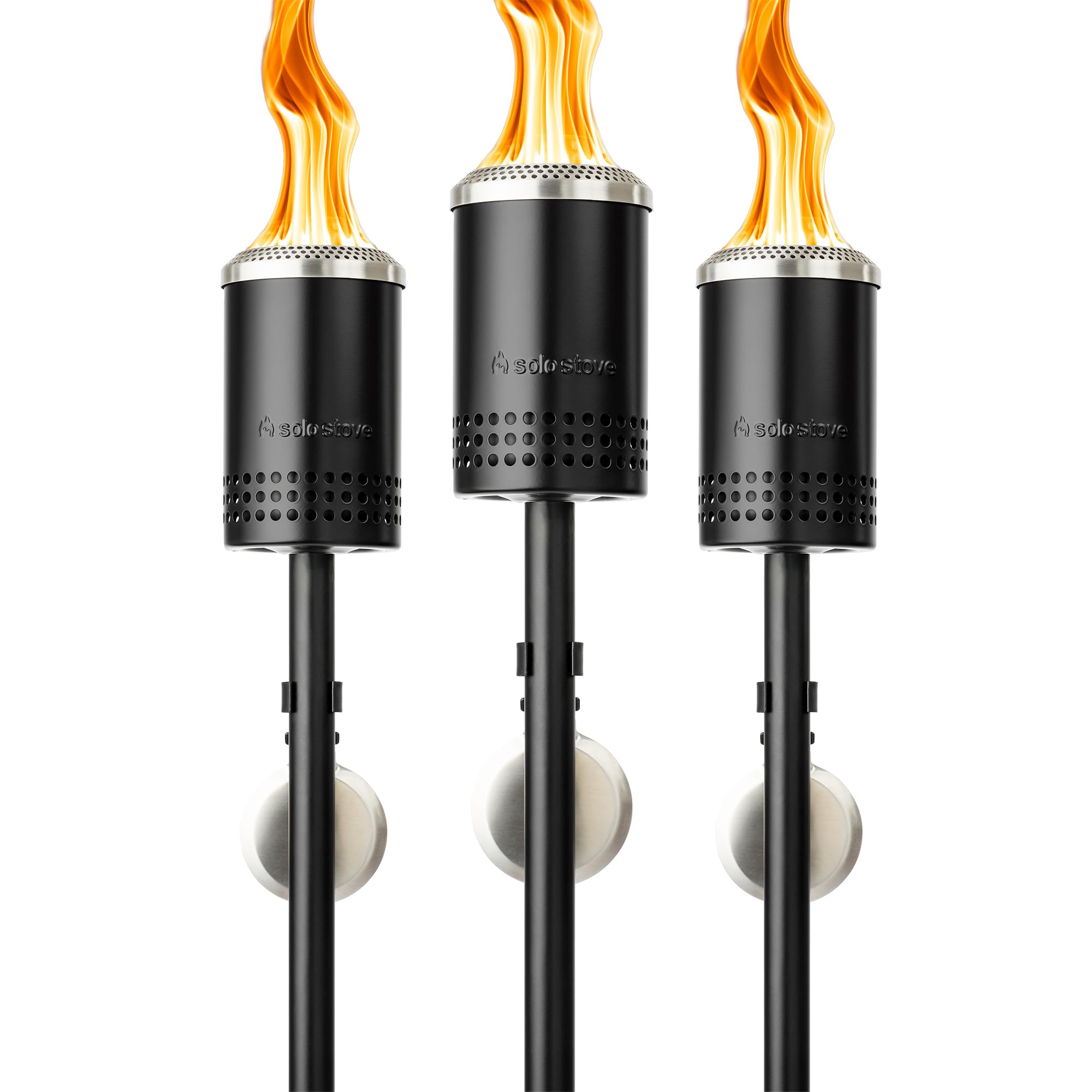 Solo Stove Mesa Torch, 3 Pack | Backyard Torches for Outside, 5 hr Burn Time, Cold-Rolled Steel, Incl. 3 Torches, 3 Ground Stake