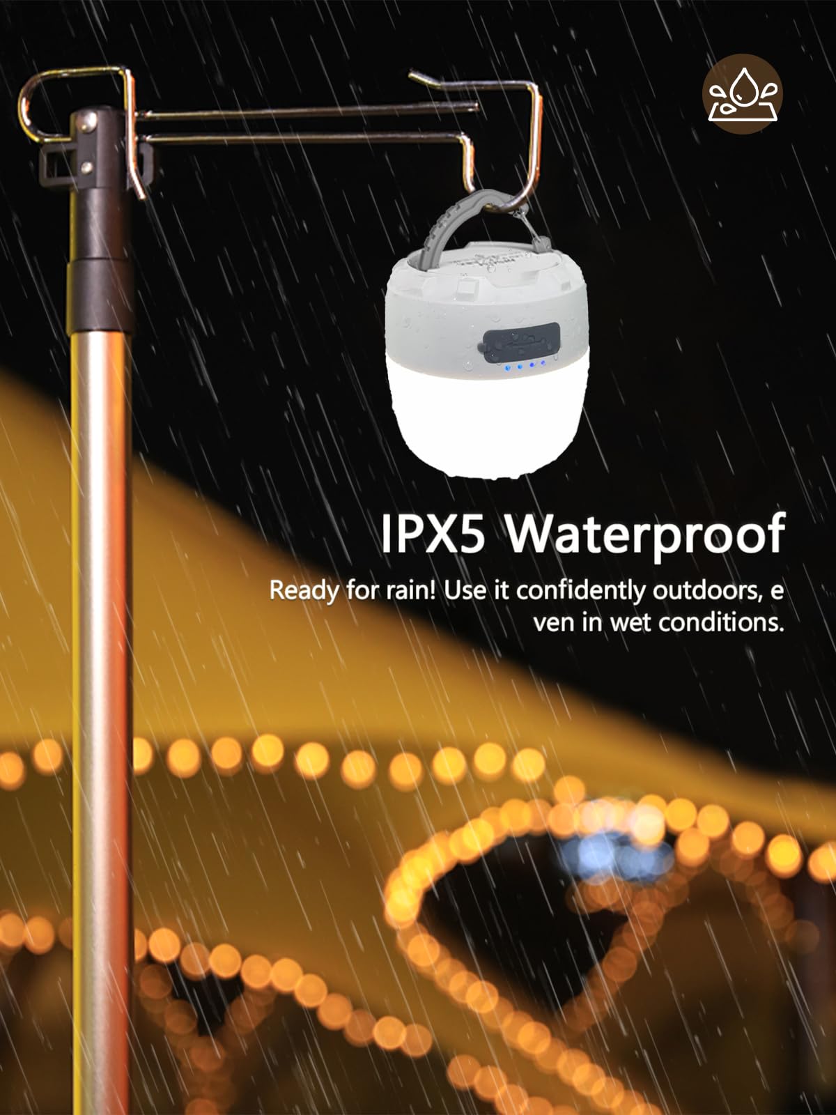 LED Camping Lantern Rechargeable, 8000mAh Power Bank, 4 Light Modes, Dimmable Camping Lights, Waterproof, 16H Runtime, Memory Fu