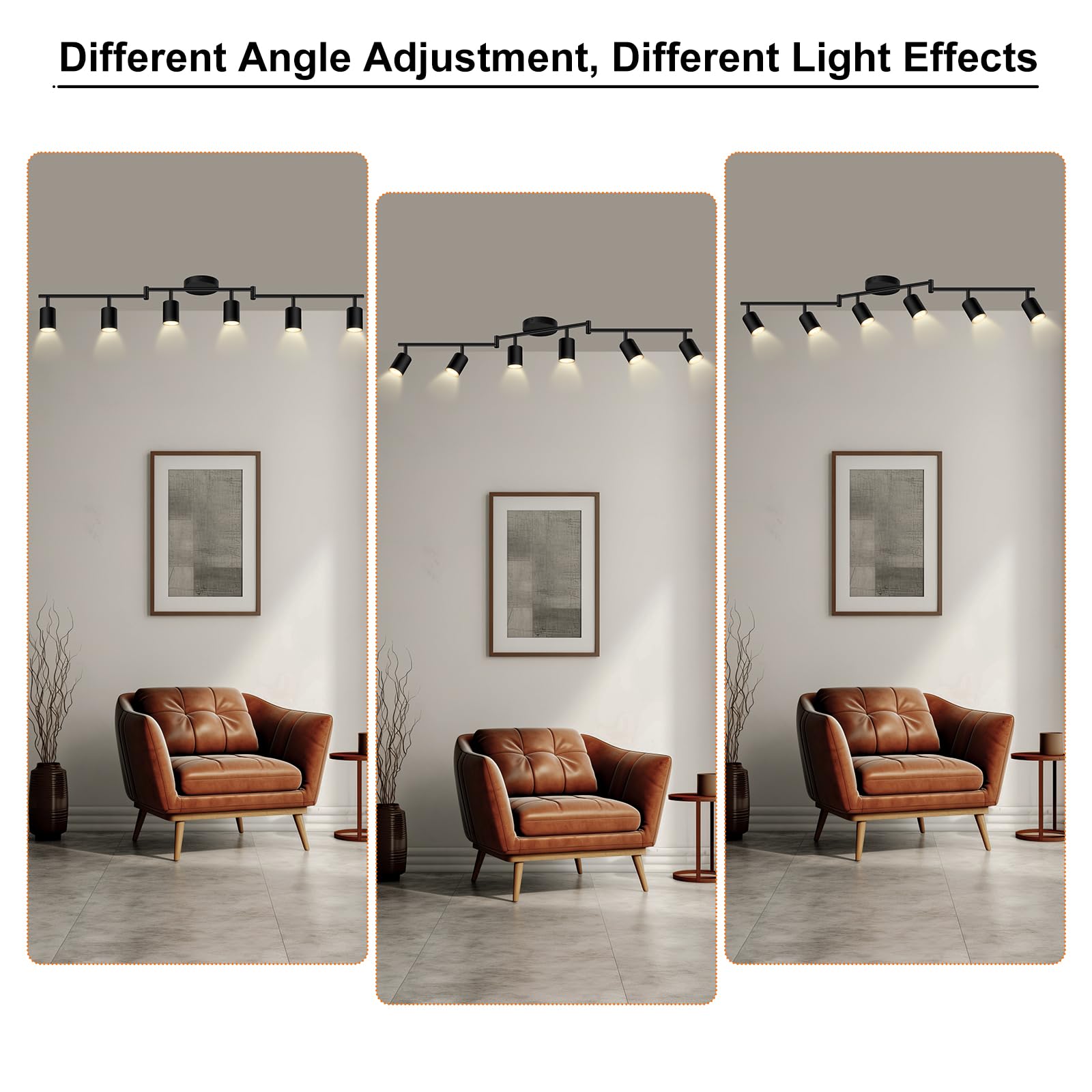Track Lighting Kit Led  Track Lighting Fixtures Ceiling  44.3 Black 6 Light Ceiling Light For Kitchen  Flexible Spotlight With Rotatable Head  Industrial Wall Lights For Hallway(Gu10 Socket  No Bulb)