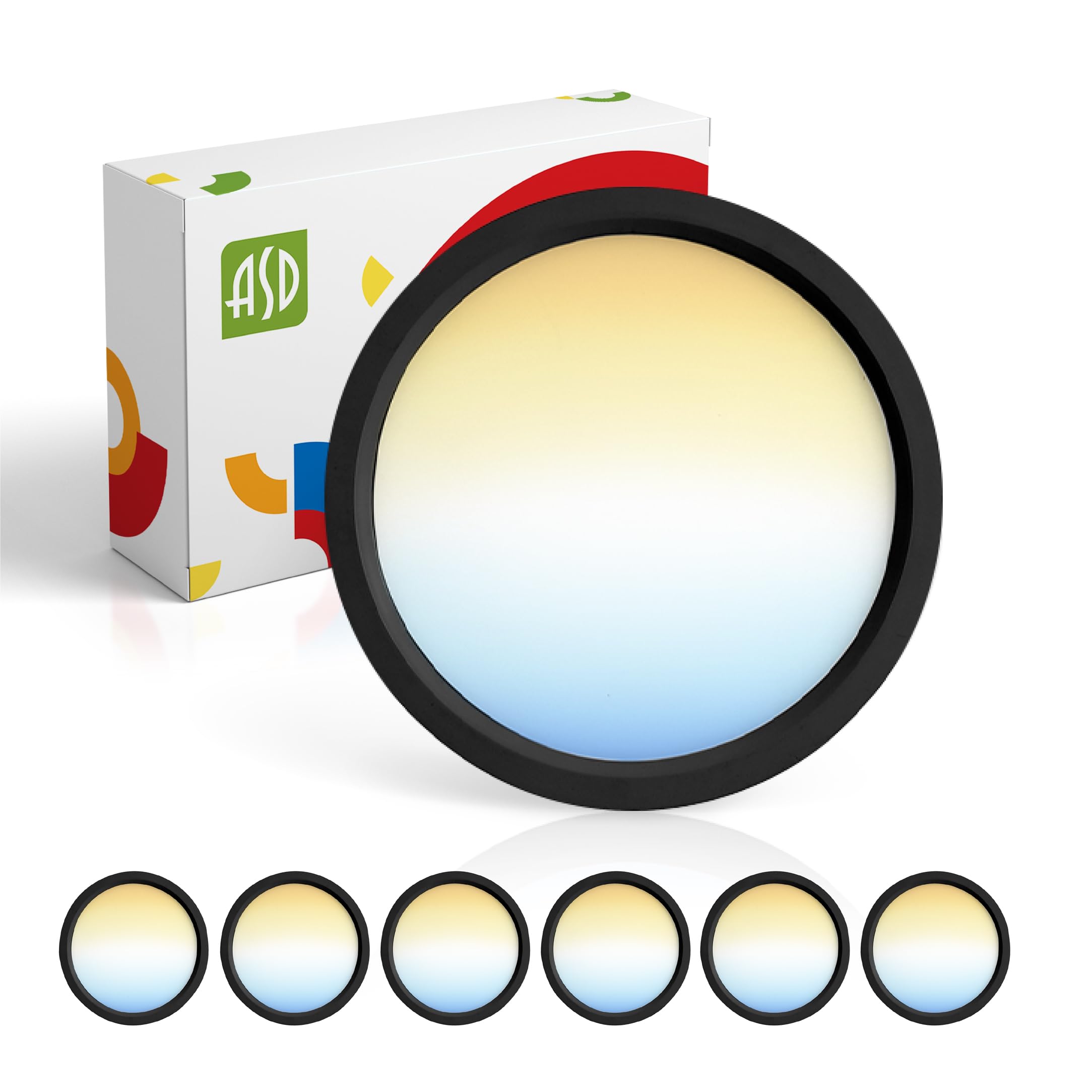 ASD LED Flush Mount Ceiling Light Fixture | 10W 700LM | 5 Inch | Dimmable | Black | 6 Pack