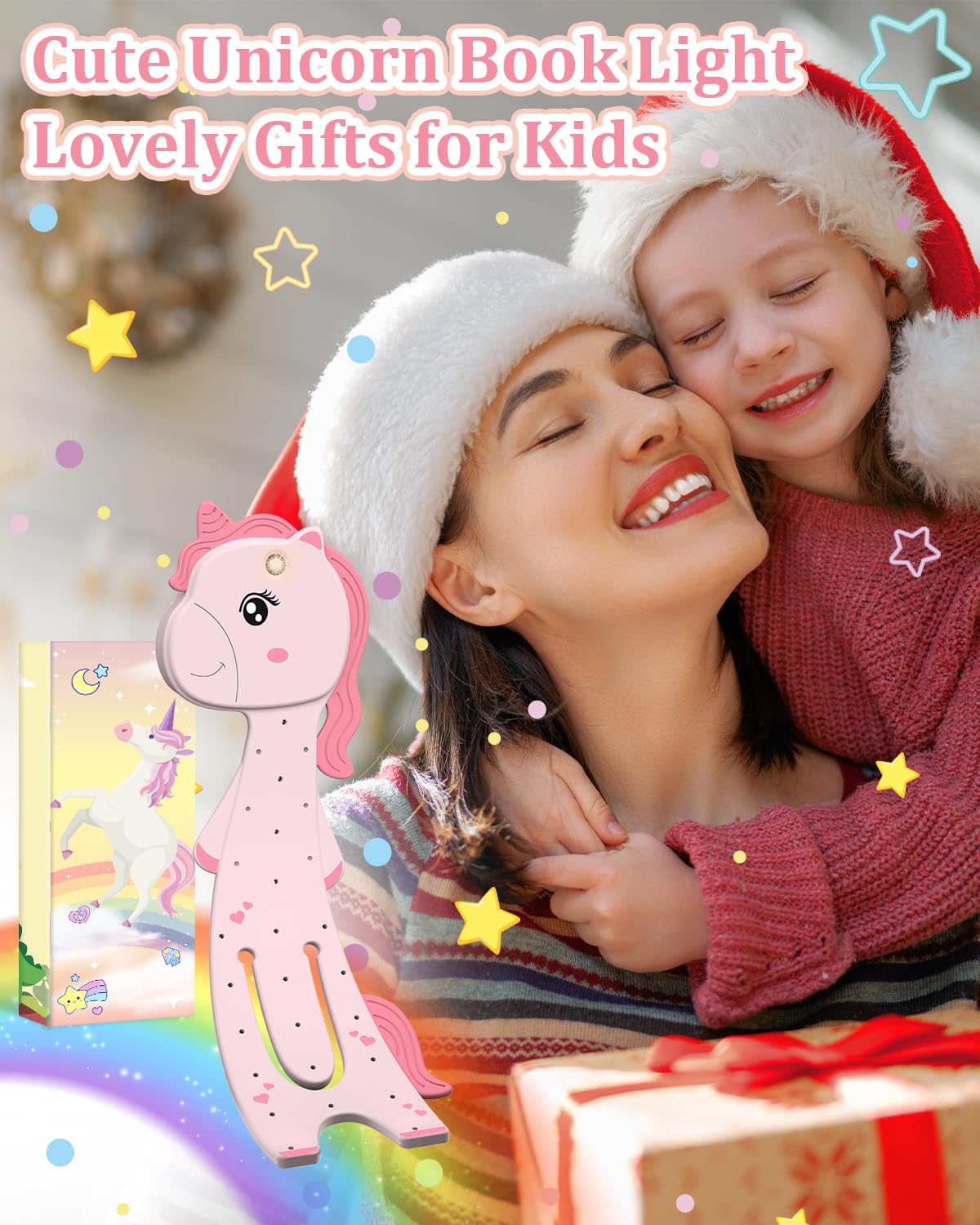 Stocking Stuffers For Girls Unicorn Book Light For Kids, Cute Bookmarks For Kids Small Reading Light For Books In Bed, Christmas