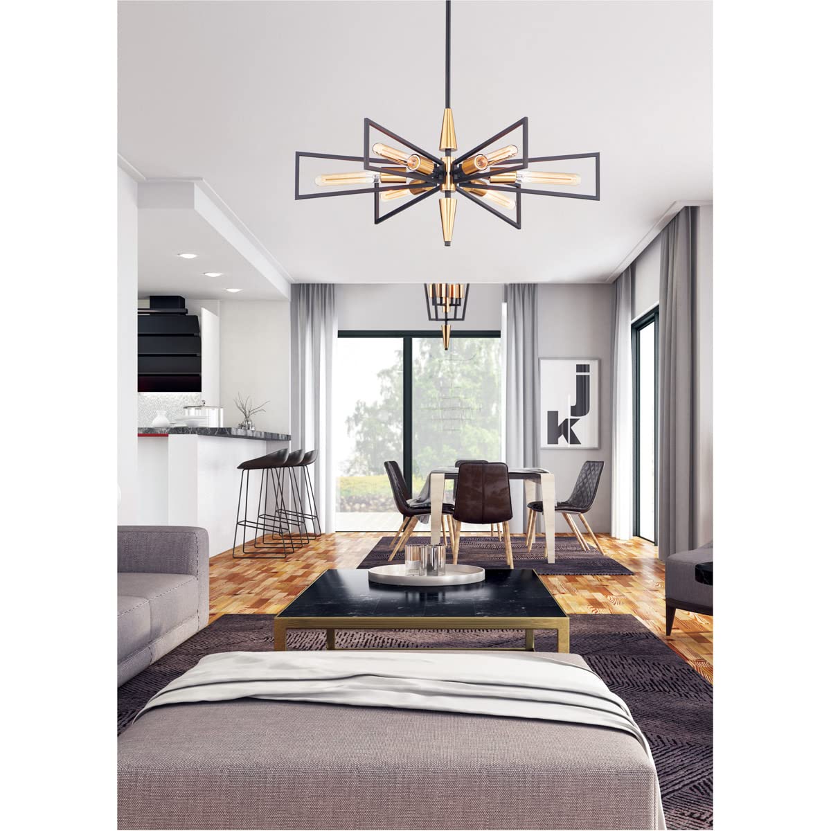 Maxim 1-Light Pendant Light, Alloy Steel, Black/Satin Brass, 4.75in Wide x 18in High, Model 11653BKSBR