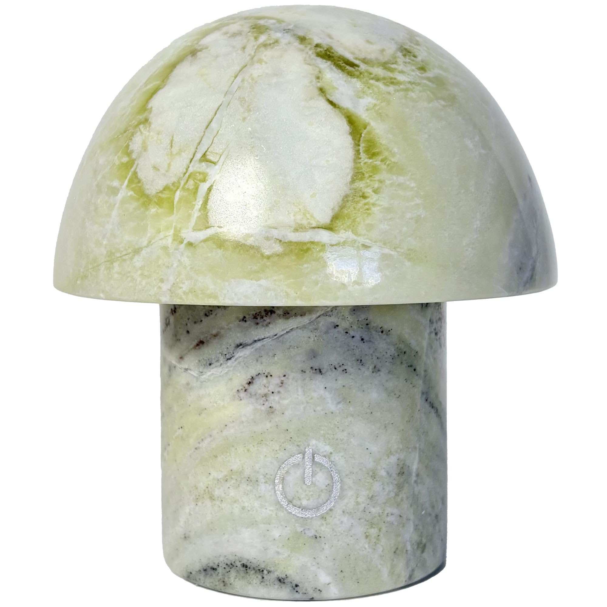 Natural Stone Mushroom Lamp  Marble LED Rechargeable Night Light with Touch Dimming  3-Level Brightness Small Table Lamp for Bedside Ambient Home Decor  Hand-Polished Stone Decor Light