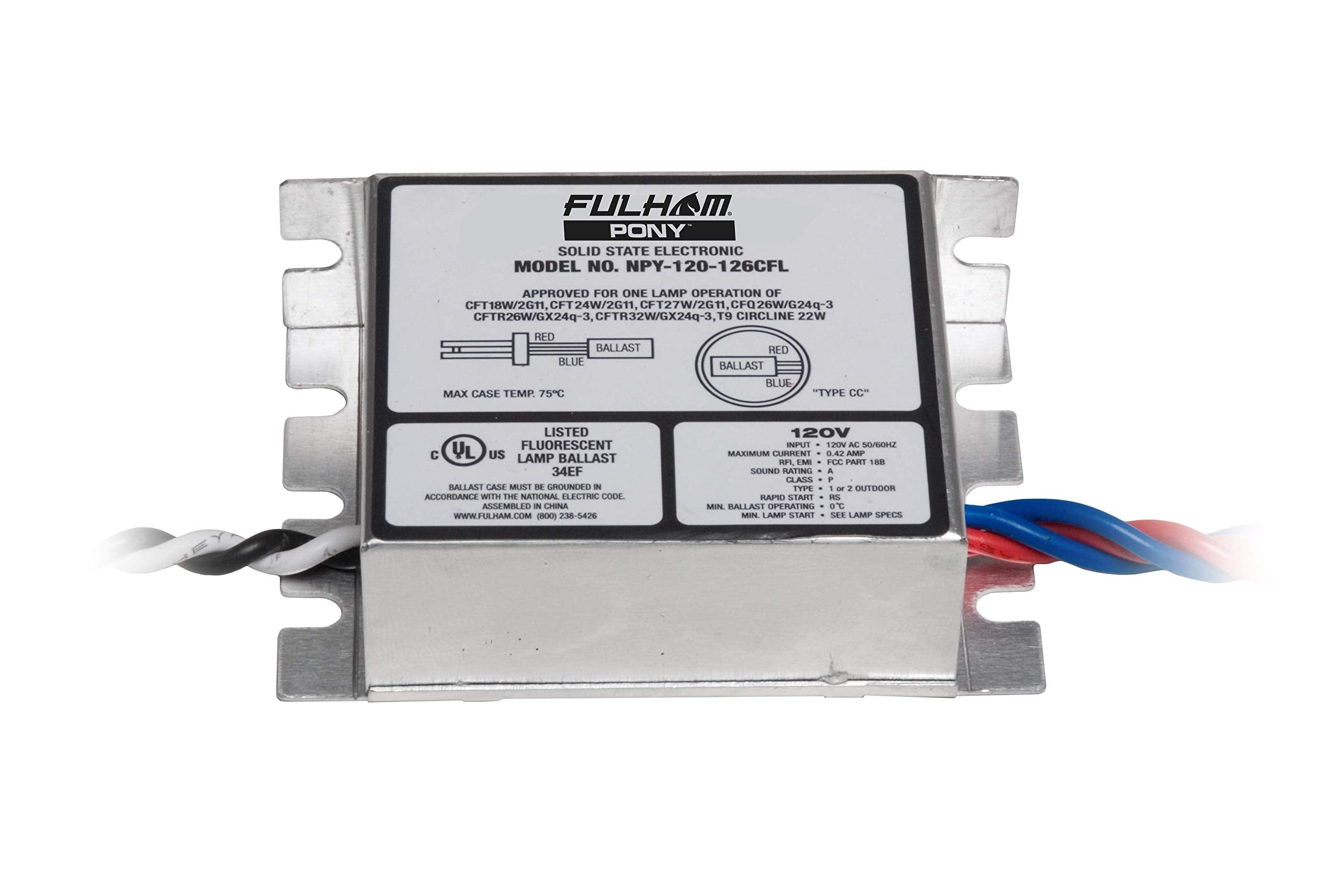 Fulham Lighting Fulham Pony Ballast, Npy-120-126-Cfl, White