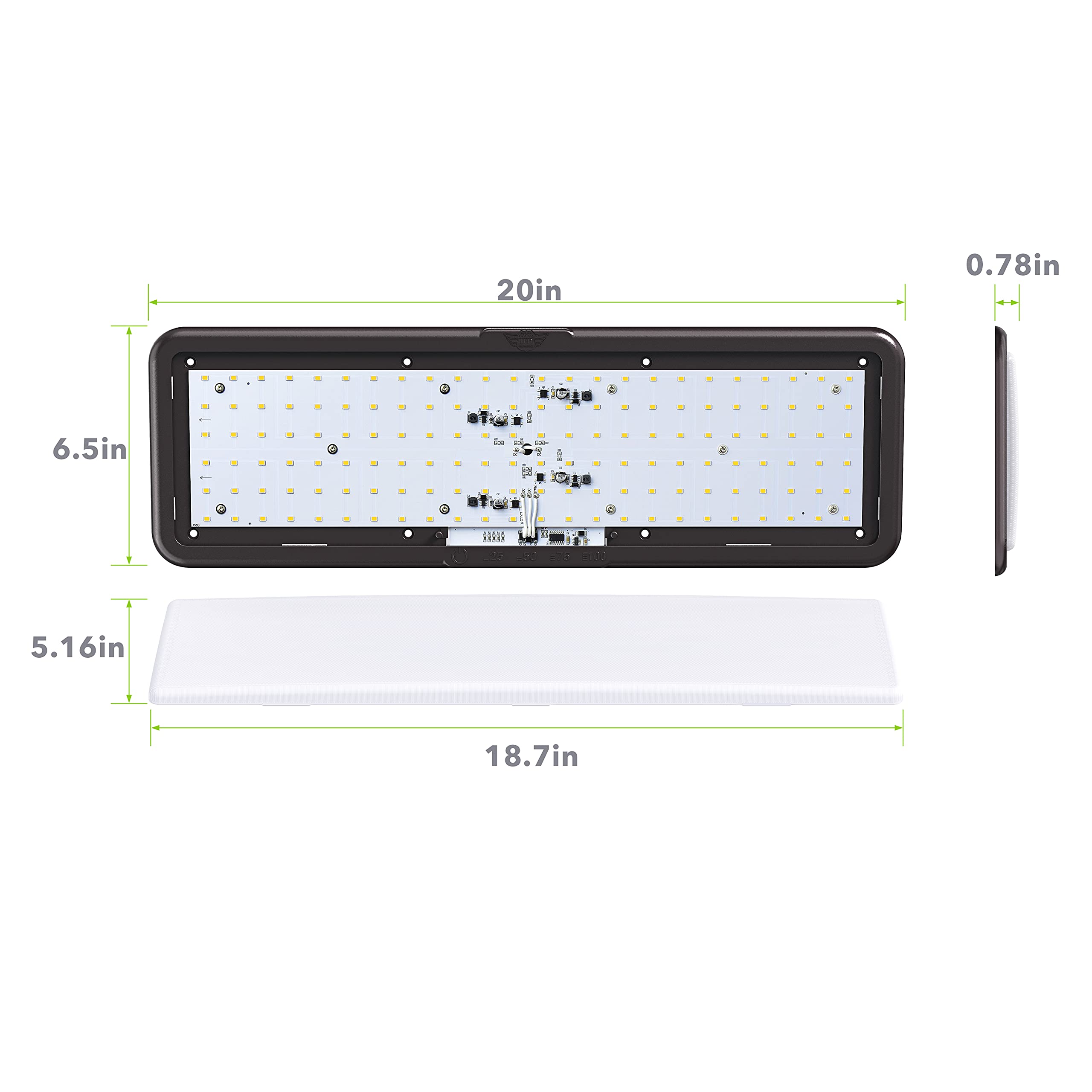 Leisure LED RV Ceiling Light Fixture, 1450 Lumen, Touch Dimmer, 12V Natural White, Burnt Bronze, 1-Pack