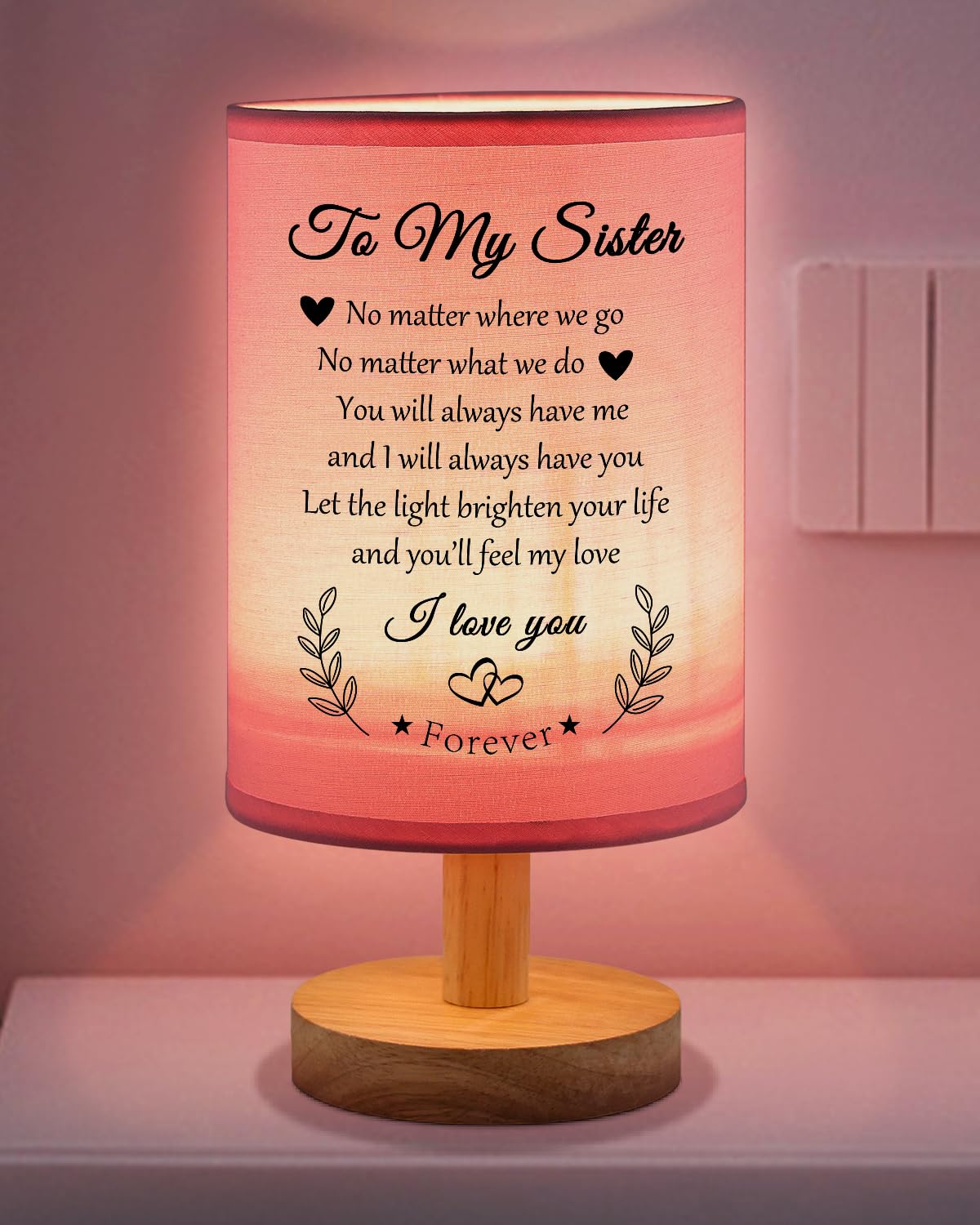 SOUHONEY Sister Lamp - Unique Birthday Gifts for Sister, Beige, Model SH-YMTD-JM