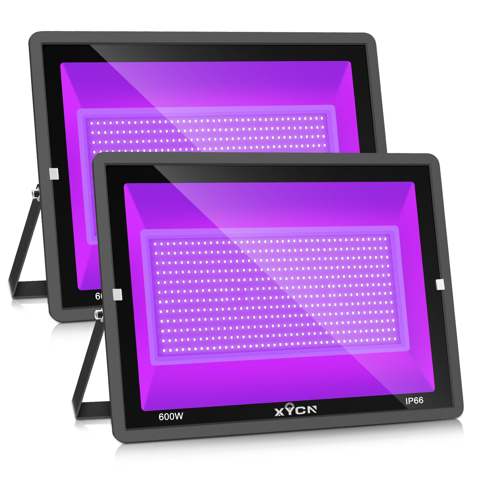Xycn 2 Pack 600W Led Black Lights, Ip66 Waterproof, 395-410Nm For Glow Parties & Stage Lighting