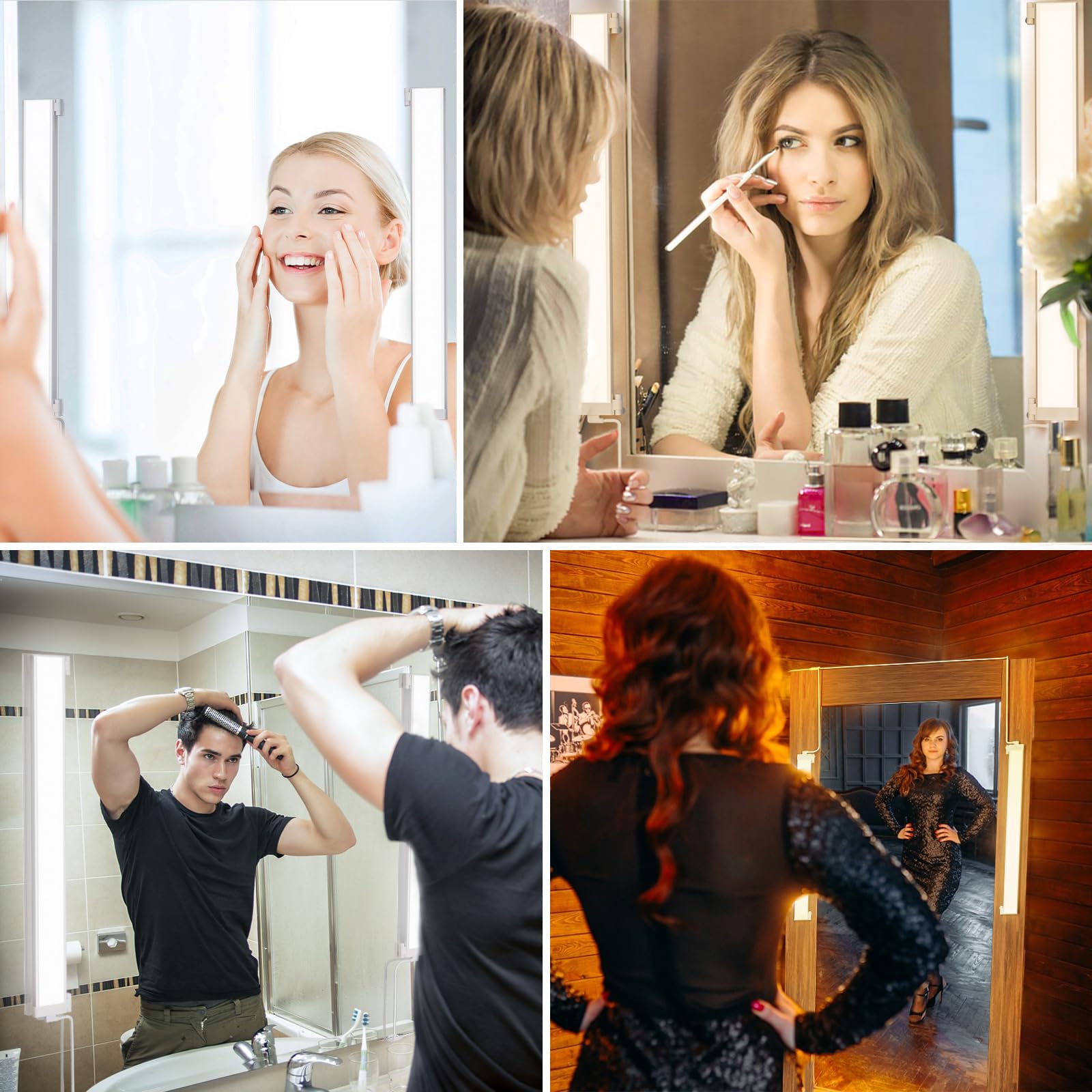 My Beauty Light Led Vanity Lights, Angle Adjustable, Dimmable, 15.3L X 1.9W, Silver, Model Bm201