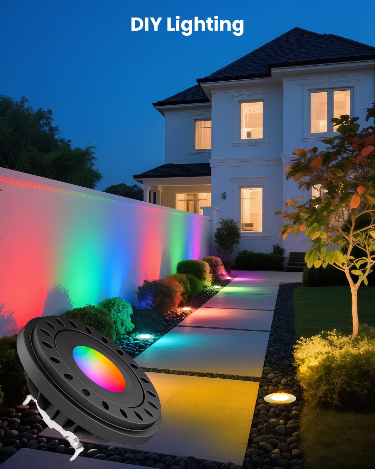 Makergroup PAR36 RGB LED Light Bulb, 7W 2-Pack, Color Changing + Warm White, Remote Control for Outdoor Landscape Lighting