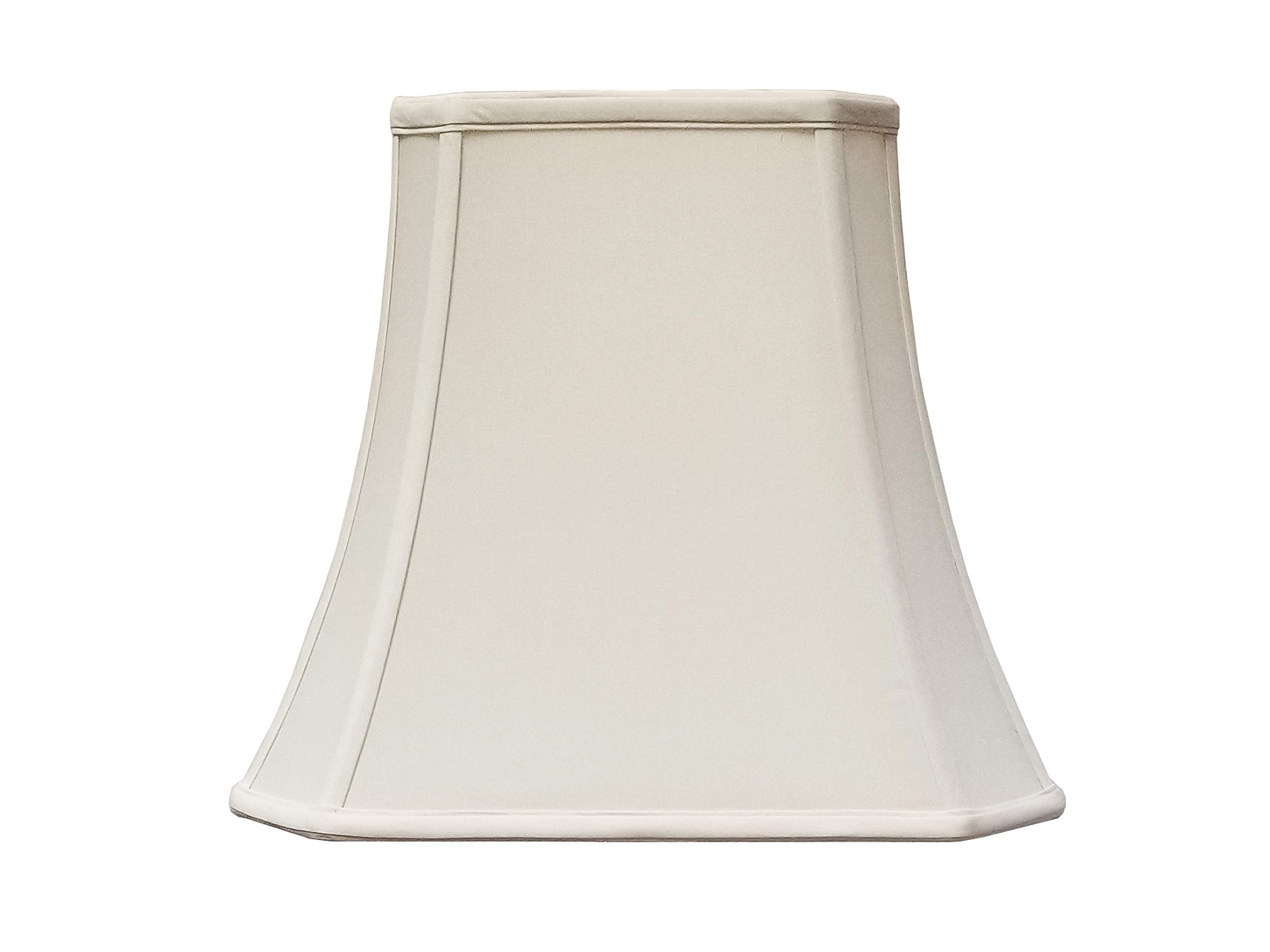 Royal Designs Rectangle Cut Corner Lamp Shade, Silk, (6 x 8) x (9 x 14) x 10.5, Eggshell, Model BS-710-14EG
