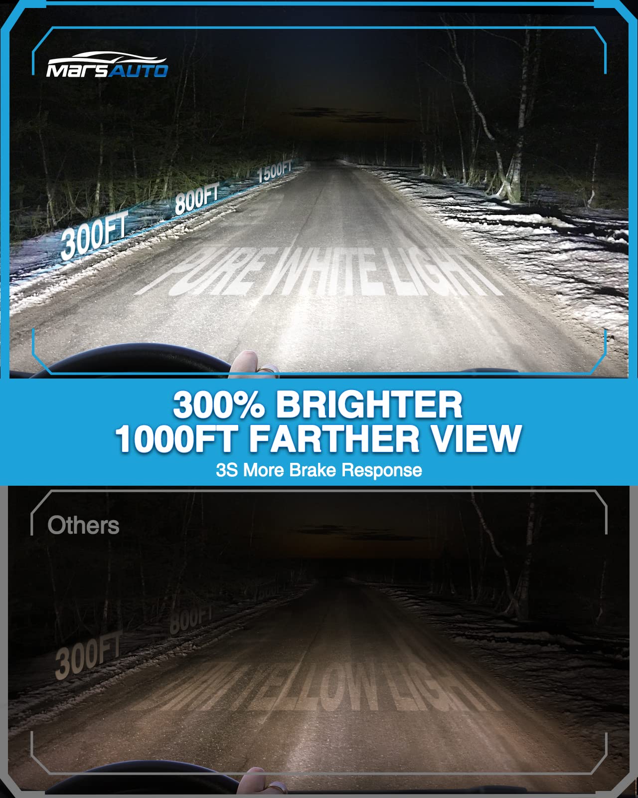 Marsauto D3S HID Bulbs, 6000K Cold White, Waterproof, 3500 Hours Longevity, Pack of 2
