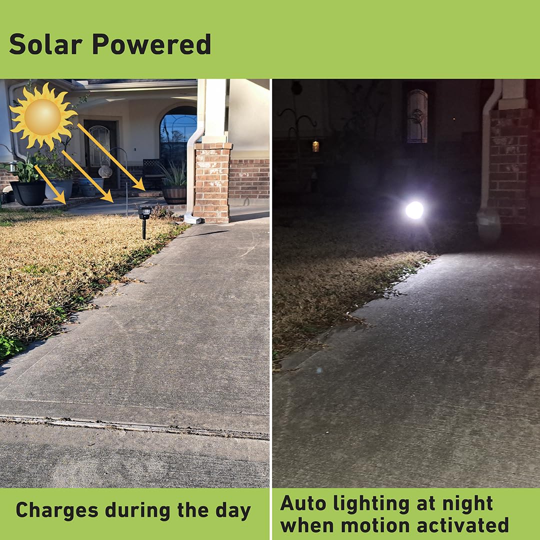 Good Earth Lighting Solar Led Landscape Security Light, 200 Lumens, Motion Sensor, Matte Black, Model Ls1395-Bkm-04Lf2-G