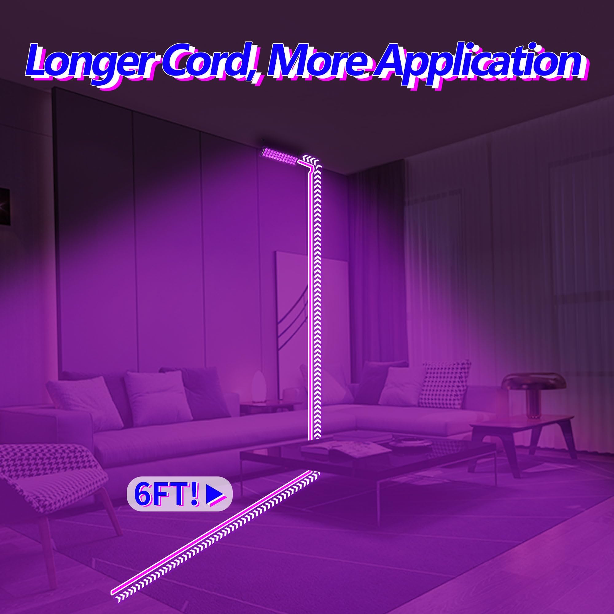 Thecham 100W Led Black Light Bar - 104 Leds For Glow Parties, Halloween, And Body Paint