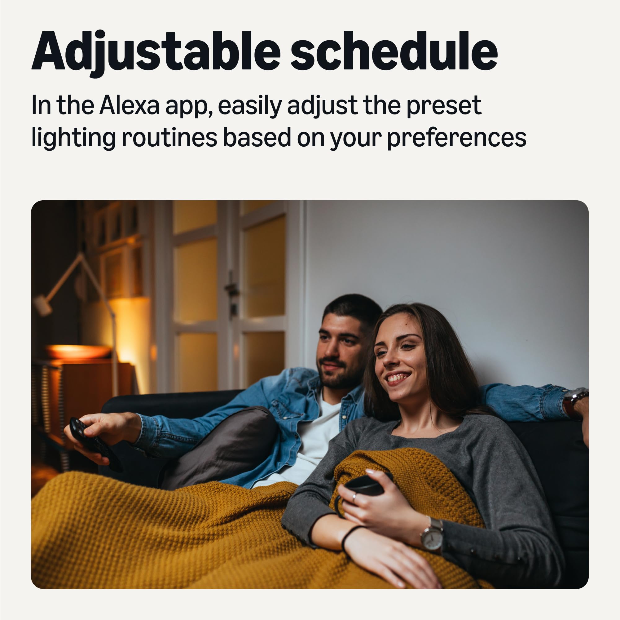 Amazon Basics Smart Indoor Led Light Bulb, Sunset-To-Midnight Activated, Works With Alexa Only, Tunable White, 7.5 W, 1-Pack