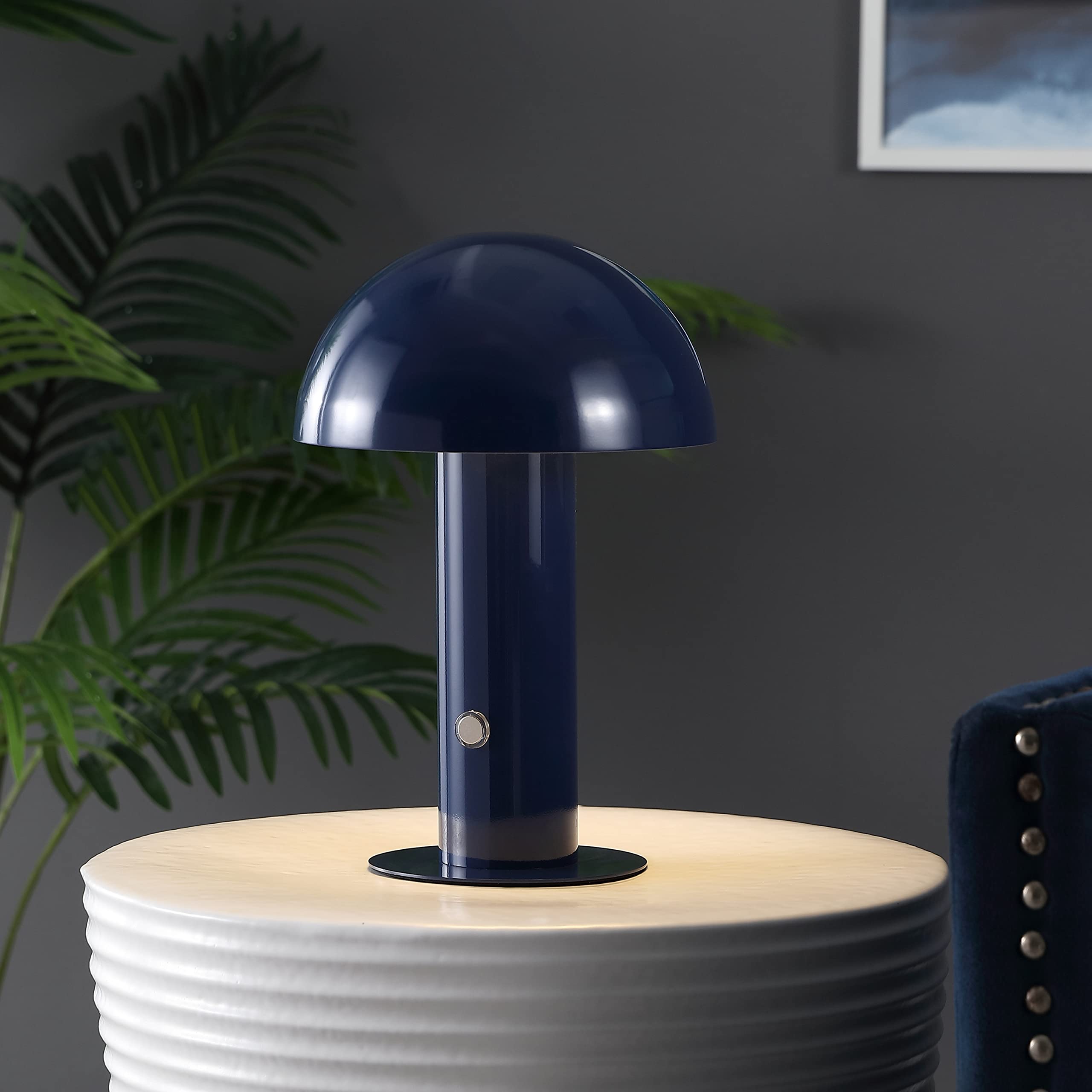 Jonathan Y Jyl7115E Boletus 10.75'' Contemporary Bohemian Rechargeable/Cordless Portable Iron Integrated Led Mushroom Table Lamp
