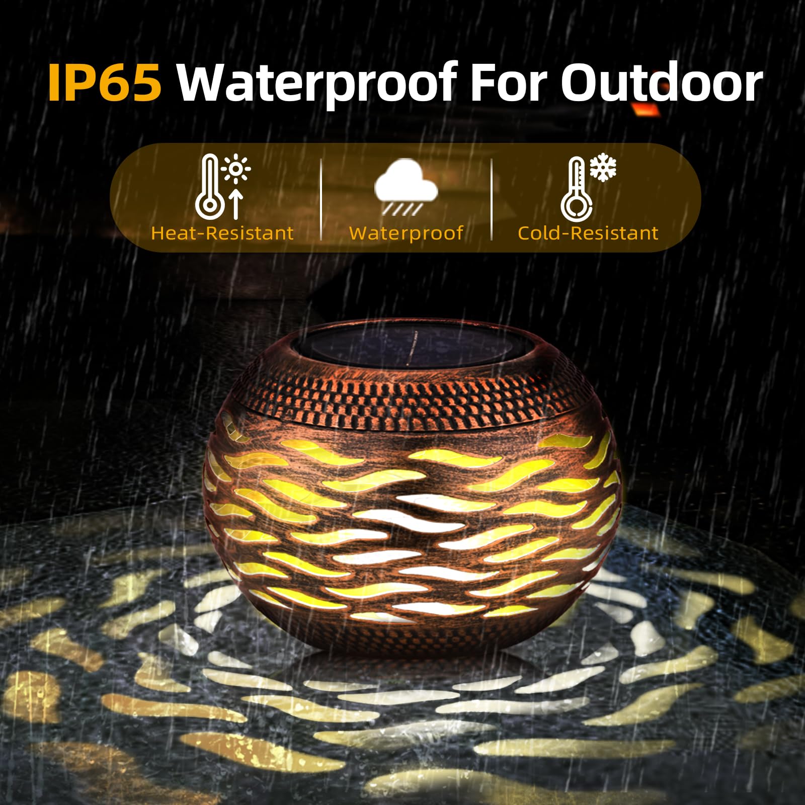 Waterproof 2-Pack Retro Metal Solar Lanterns For Outdoor - Decorative Cut-Out Garden Lights With Warm Glow, Patio/Yard/Pathway D