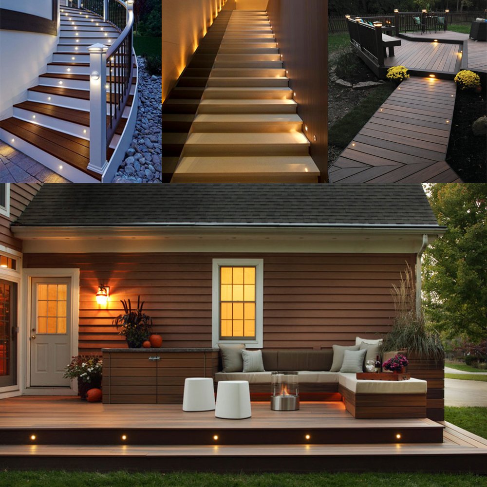 Cimkiz LED Deck Lights Kit, 12V Waterproof IP67, Warm White, Recessed In Ground Lighting, Pack of 10, 304 Stainless Steel