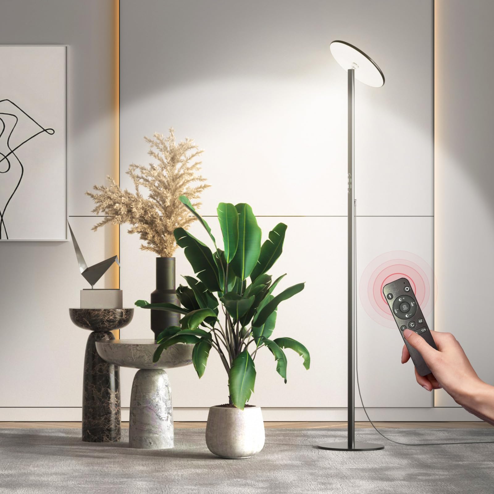 AJABotanics Grow Light for Indoor Plants 60W Full Spectrum LED, 85 Adjustable Standing Plant Light, Tall Grow Light with Timer