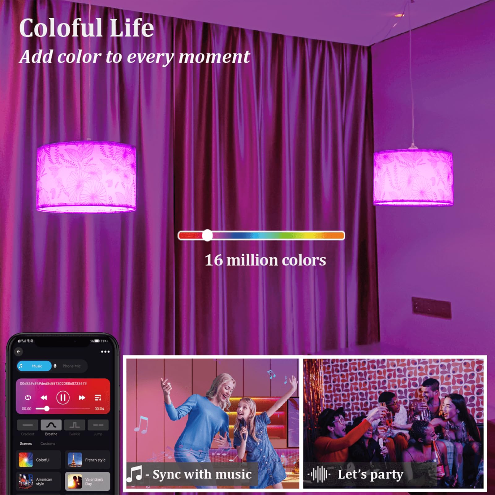 Hanging Lamp Plug In Pendant Light 2 Pack With Remote Control, 15Ft Hanging Lights With Plug In Cord Flower Lamp Shade Hanging L