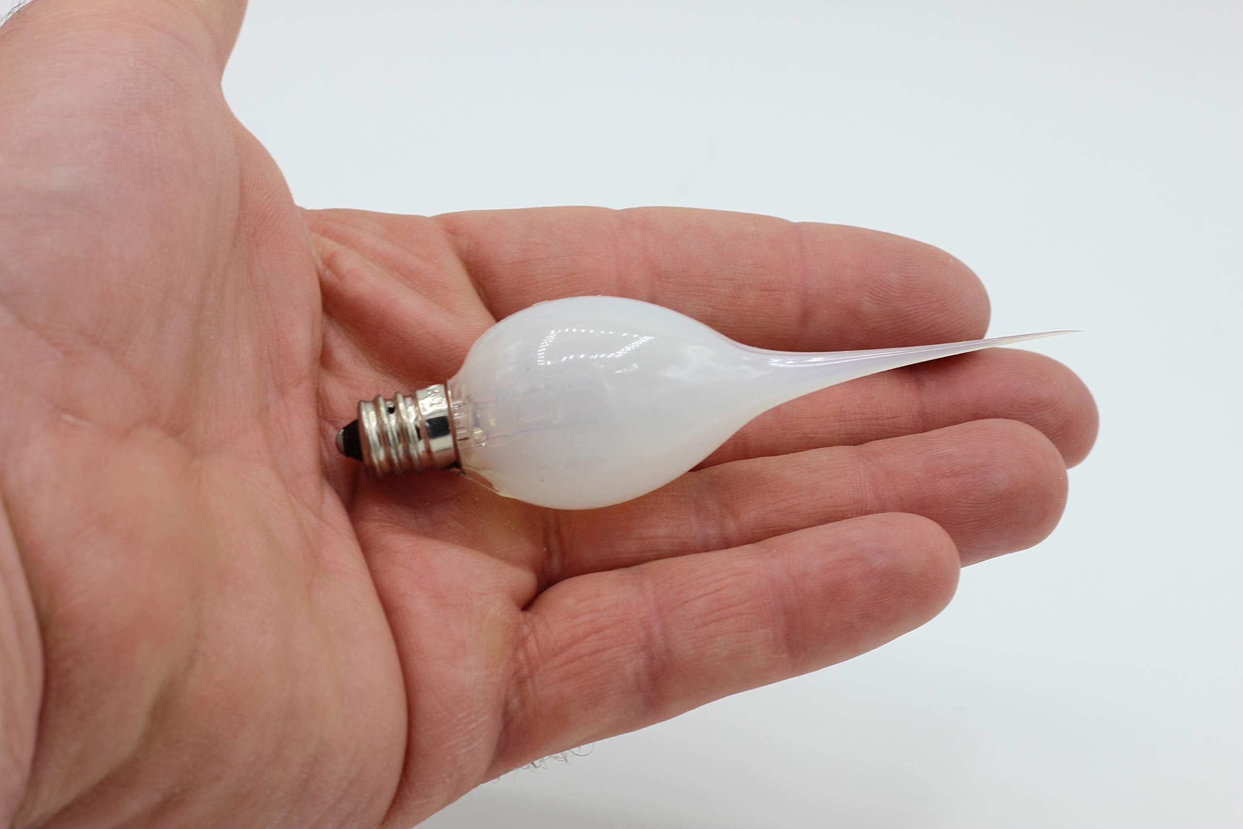 Creative Hobbies 6-Pack Candle Light Bulbs, 7W Incandescent, White, Glass, Model 7275S, Individually Boxed