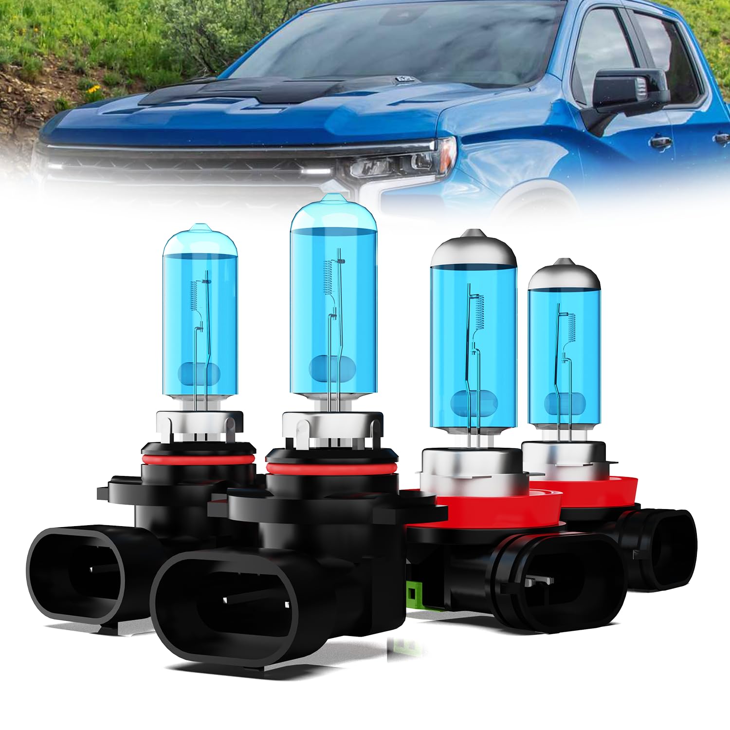 TTDBDAN Headlights Fit For 2007-2021 Chevy Silverado 1500;2008-2018 Chevrolet Silverado 2500 Halogen Headlight bulbs,9005/HB3/H1