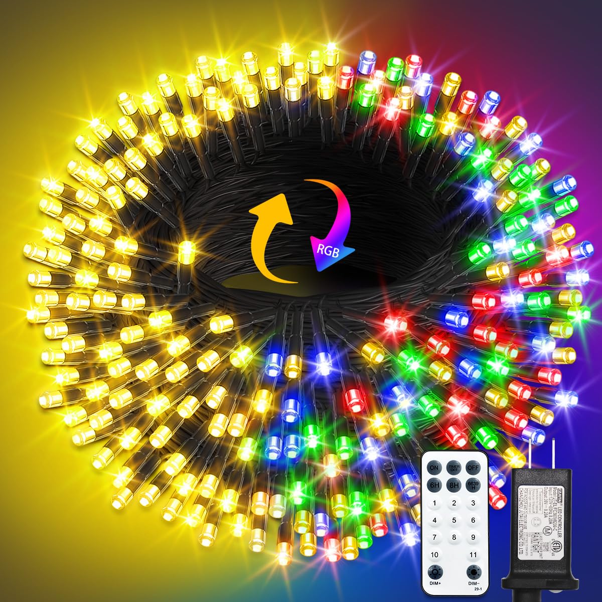 300 Led Color Changing Christmas String Lights  100Ft Warm White Multicolor Outdoor Fairy Lights With Remote  Timer  Memory  8 Modes  Waterproof Christmas Tree Lights For Bedroom Classroom Patio Party