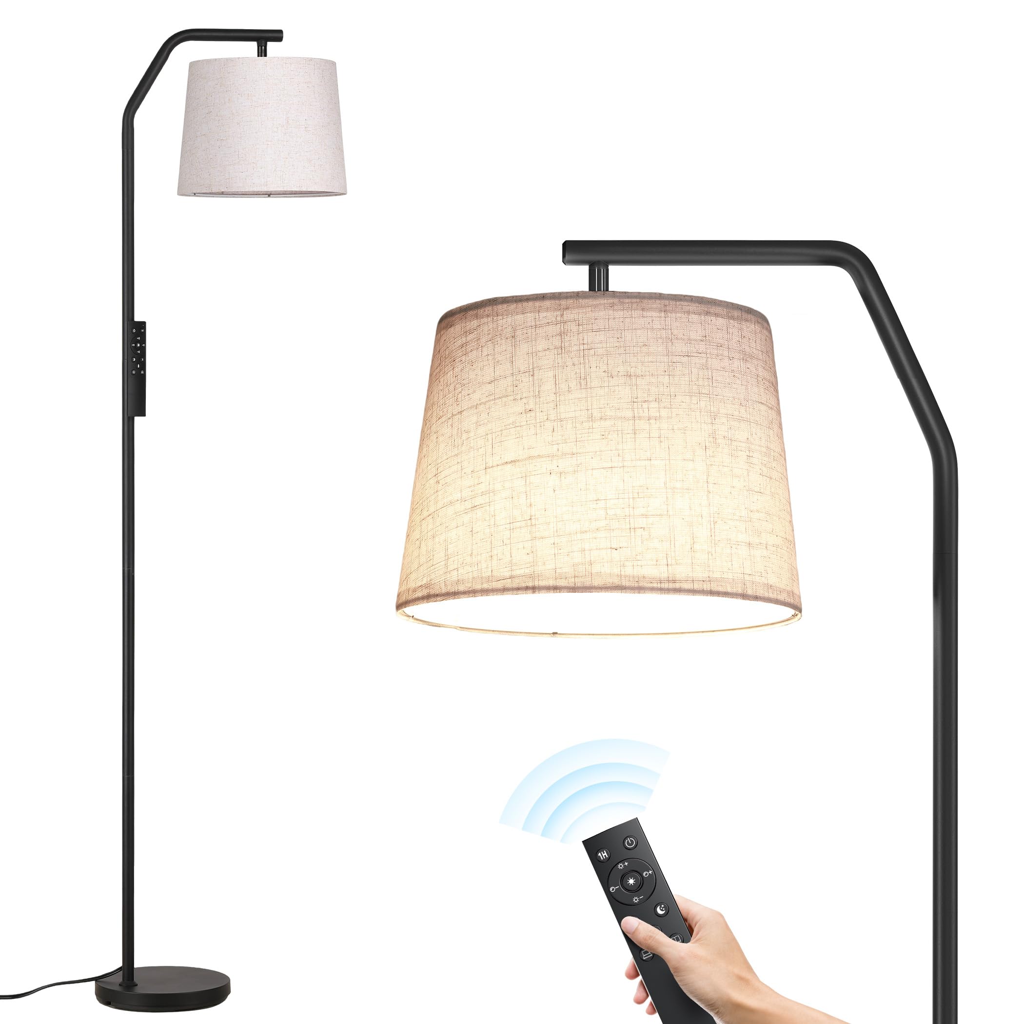 SUNMORY Floor Lamps for Living Room, Tall Standing Lamp with Romote Control & Stepless Dimmable Bulb, Modern Floor Lamp with Adj
