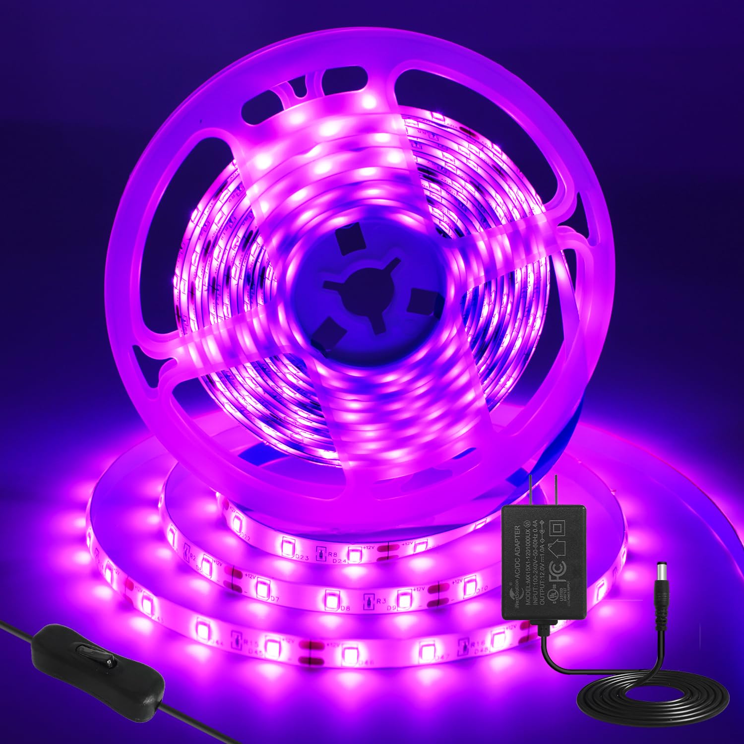 iNextStation Pink LED Strip Light 16.4ft 12V 300 LEDs Flexible Cuttable Tape for Bedroom Kitchen TV