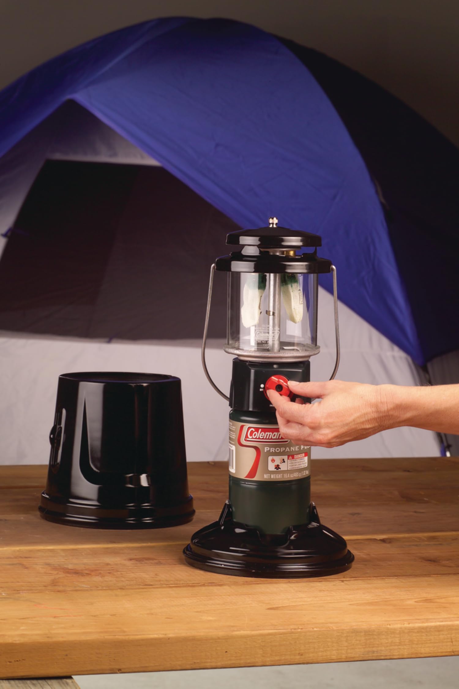 Coleman QuickPack Deluxe+ 1000 Lumens Propane Lantern with Carry Case, 2-Mantle Lantern with Automatic Ignition, Adjustable Brig