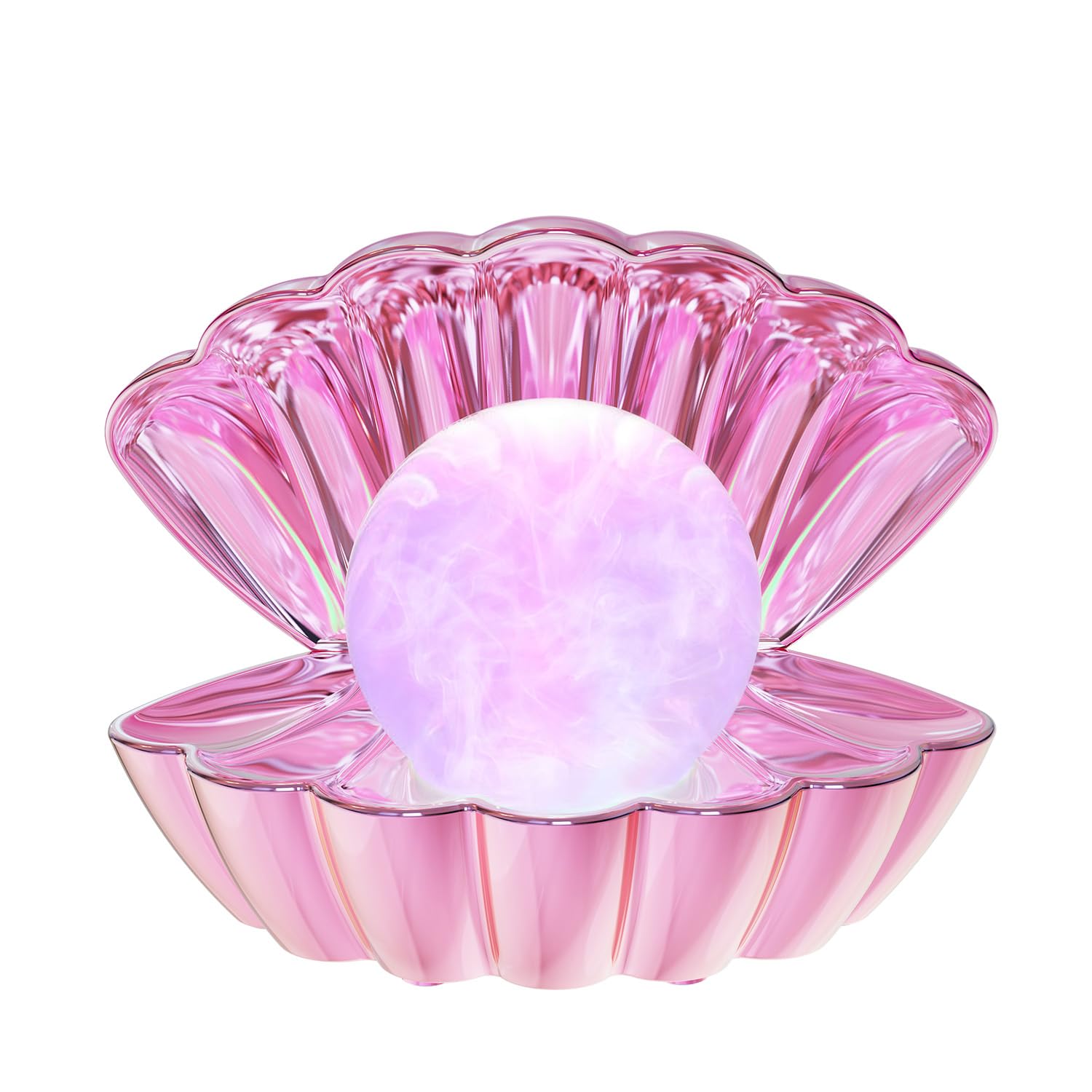 LKUA Shell Pearl Night Light, RGB 8 Colors, Portable LED Clamshell Lamp, Electroplating Powder, Model LK-P