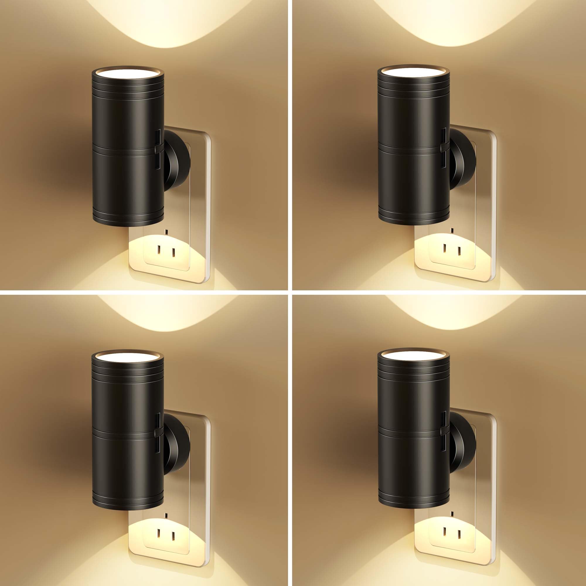 Likelgn LED Night Light with Dusk-to-Dawn Sensor, Dimmable Warm White Nightlight Plug into Wall, Ambient Lighting for Hallway, S