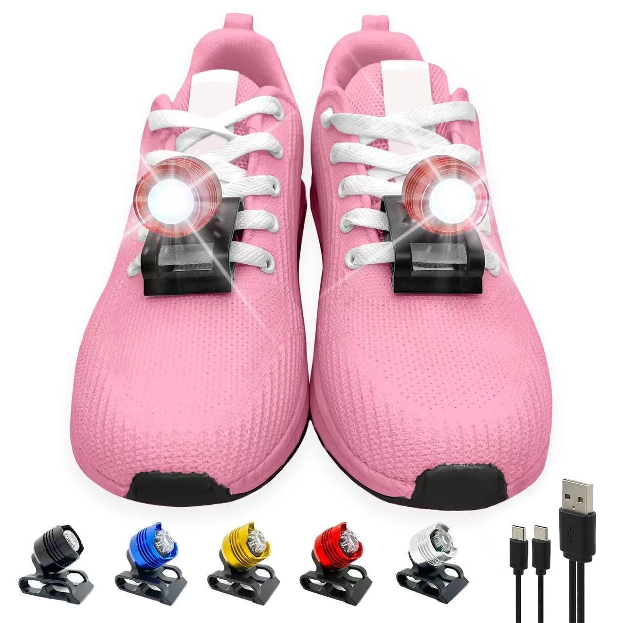 Vartiey Running Shoe Lights, Waterproof IPX5, Red, 2 Pcs, Night Walking Gear for mature-themeds and Kids
