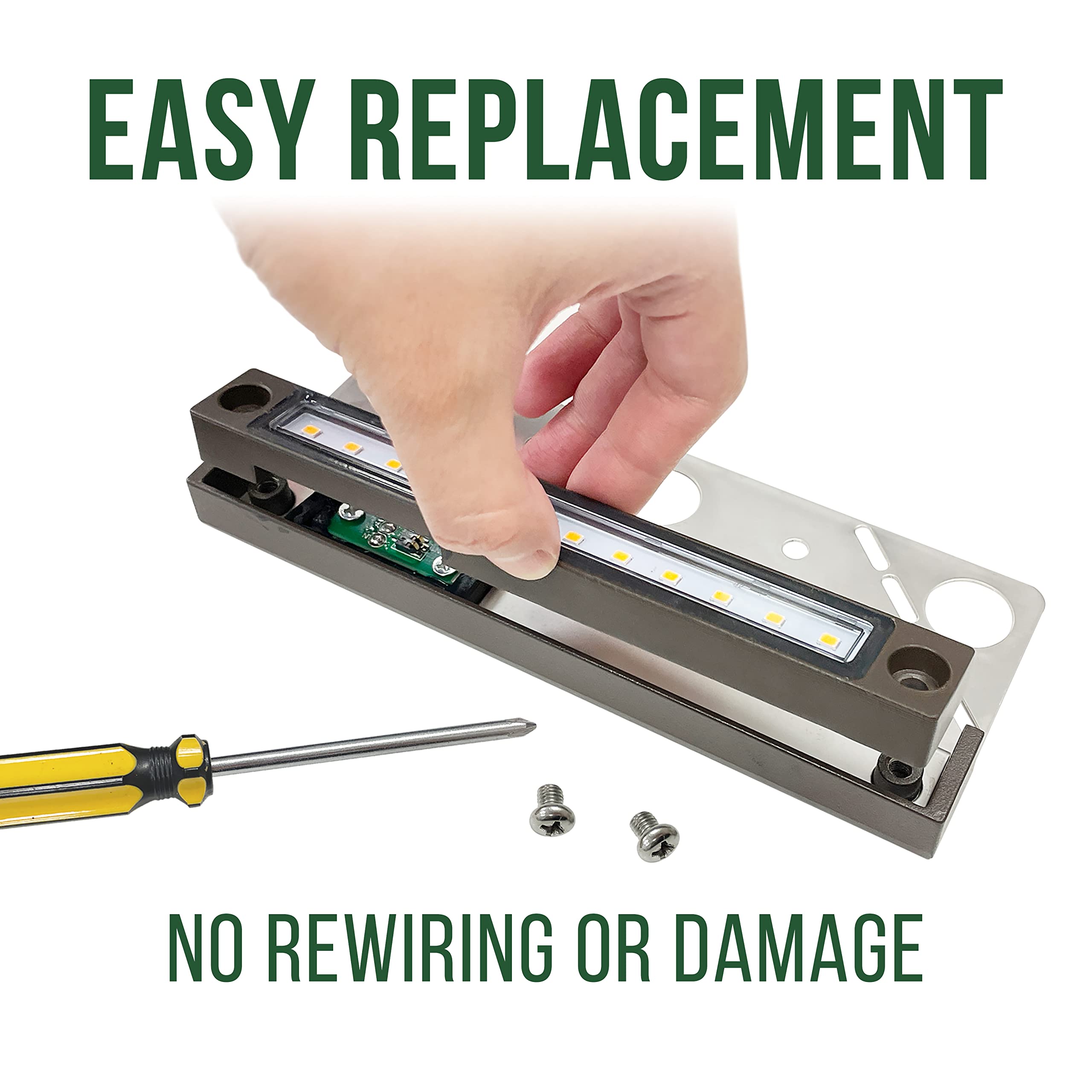 Gkoled 8-Pack Led Hardscape Lights, 6.8&quot; Low Voltage Outdoor Step Lights, Dark Bronze