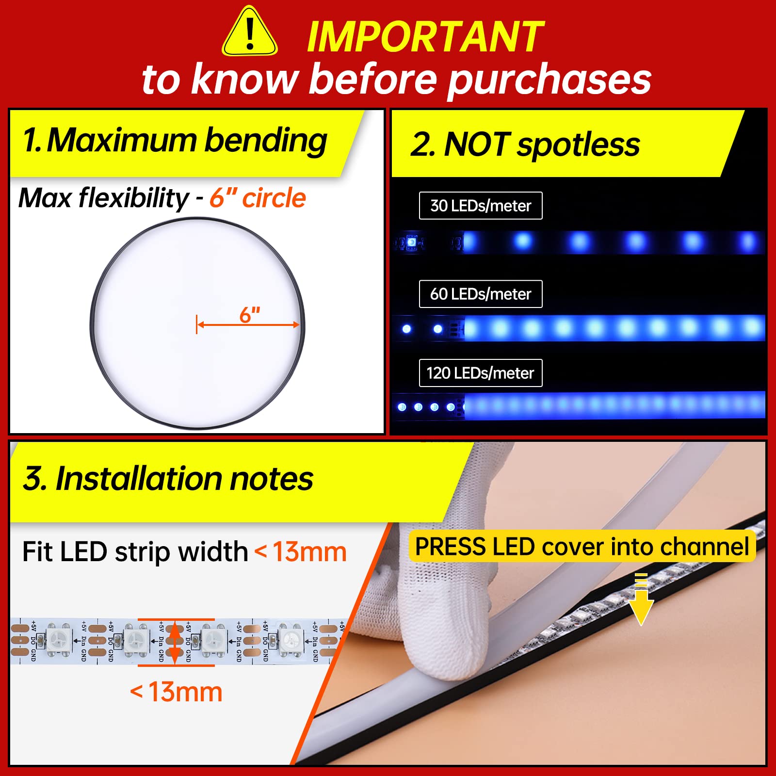 Muzata 10Pack 3.3Ft Black Led Channel With Milky White Cover For Strip Light - Bendable Aluminum